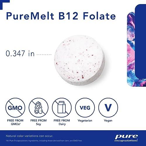 Pure Encapsulations Pure Encapsulations PureMelt B12 Folate - Active B Vitamin with L-5-MTHF - Metabolism Support & Red Blood Cell Function* - Non-GMO & Vegan - 90 Lozenges
