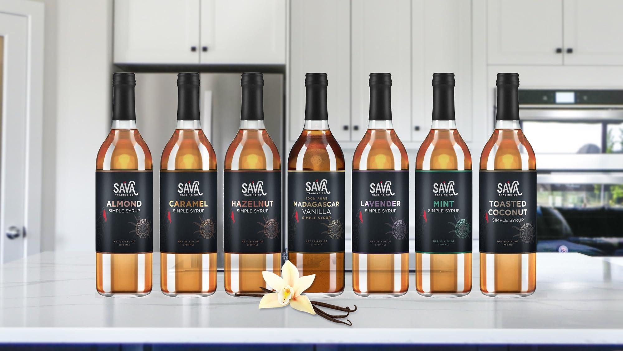 SAVA Trading Co SAVA Lavender Simple Syrup for Coffee & Cocktails - Pure Lavender Syrup Natural Flavor, No Additives, Ideal for Diverse Culinary Creations, Small-Batch Crafted Simple Syrup