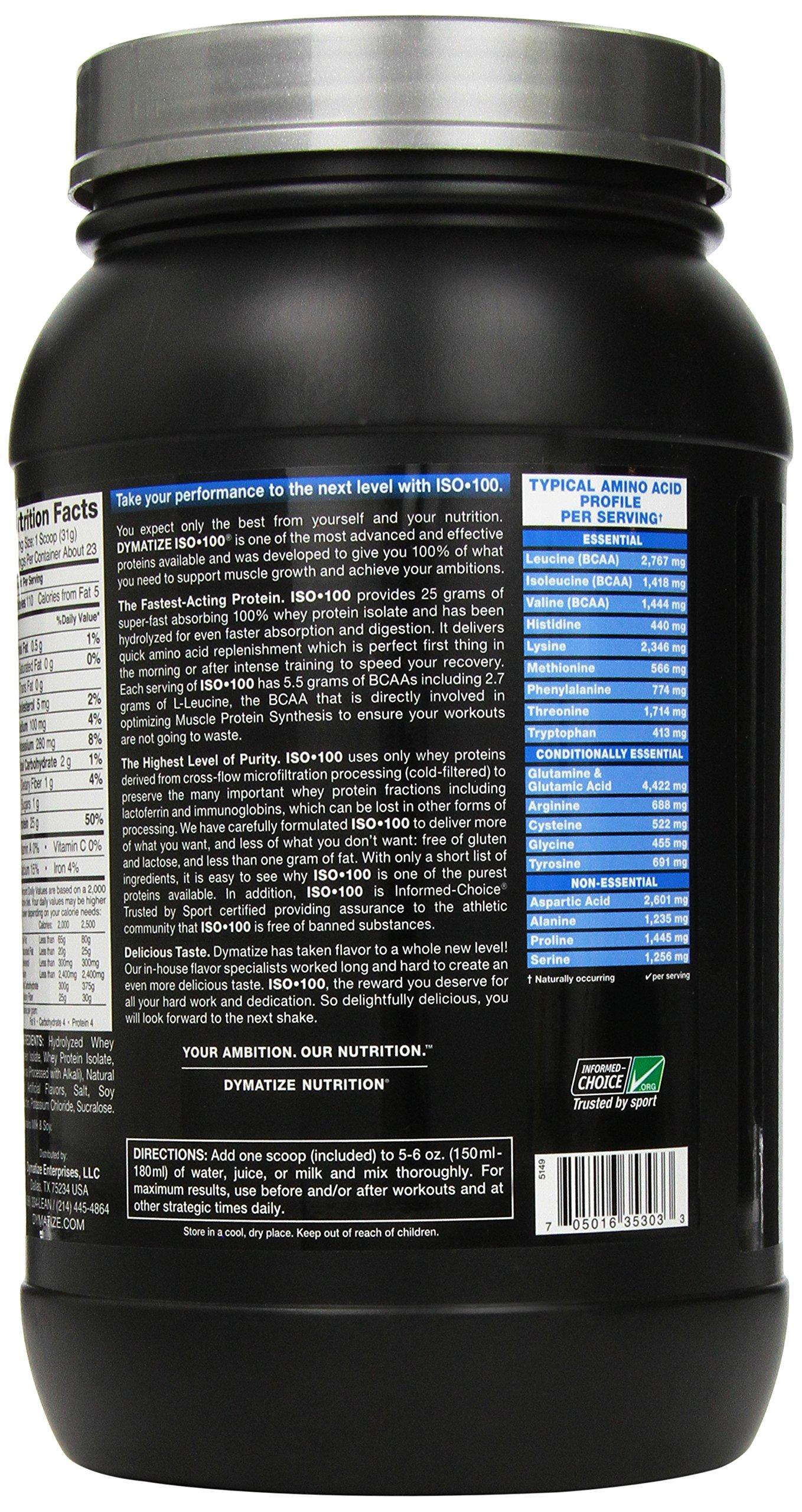 Dymatize Dymatize ISO 100 Whey Protein Powder with 25g of Hydrolyzed, Chocolate, 1.6 Pound (Pack of 1), 25.6 Ounce