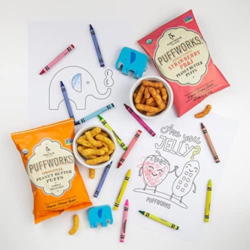 Puffworks Puffworks Original Organic Peanut Butter Puffs, 1.2 Ounce (Pack of 6), Plant-Based Protein Snack, Gluten- and Rice-Free, Vegan, Kosher