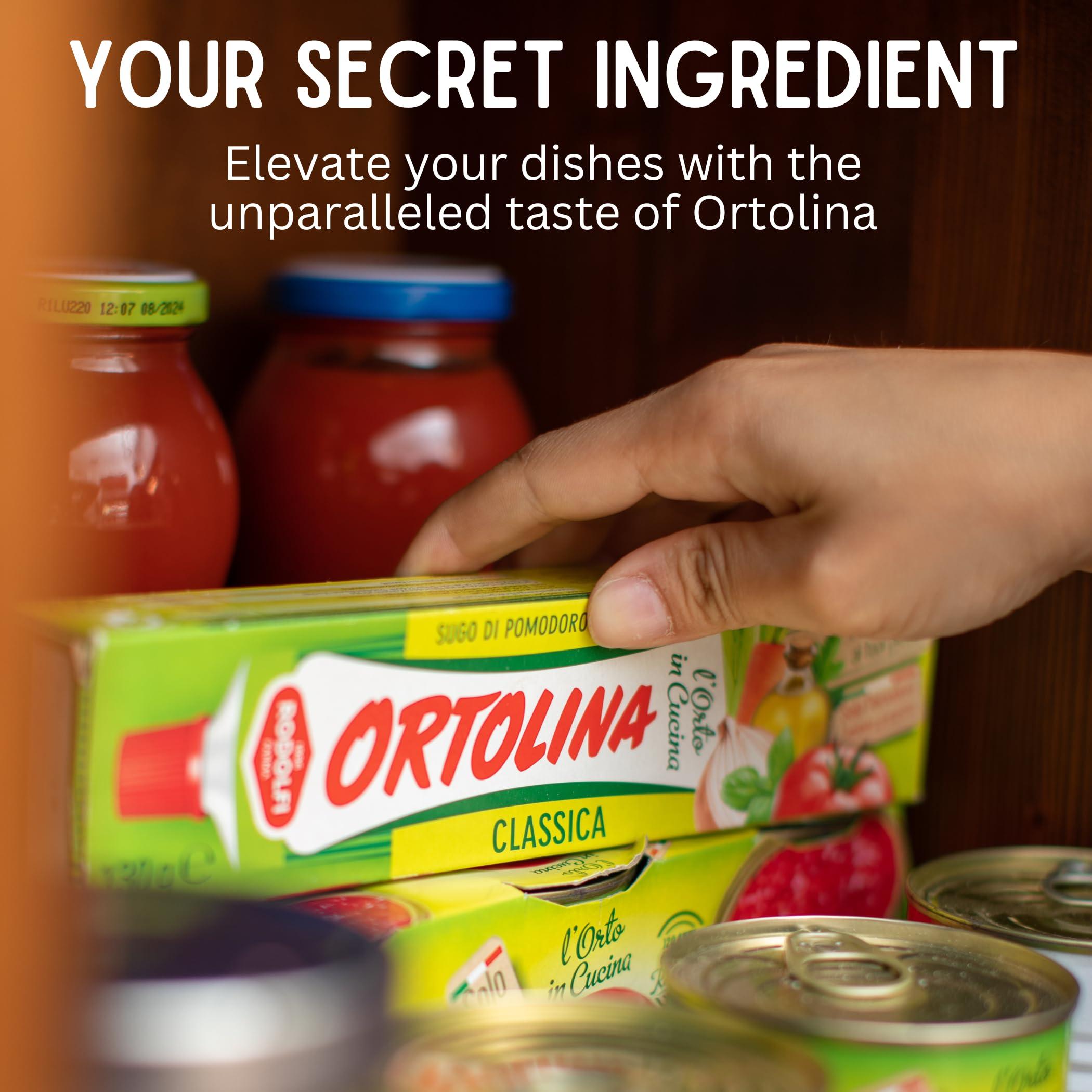 Rodolfi Tomato Paste Tube \"Ortolina\" Rodolfi Sauce, 130 gr (4.5 Oz) - Pack of 2, Authentic Italian Product with Fresh Tomatoes and Vegetables, Imported from Italy, Additive-free