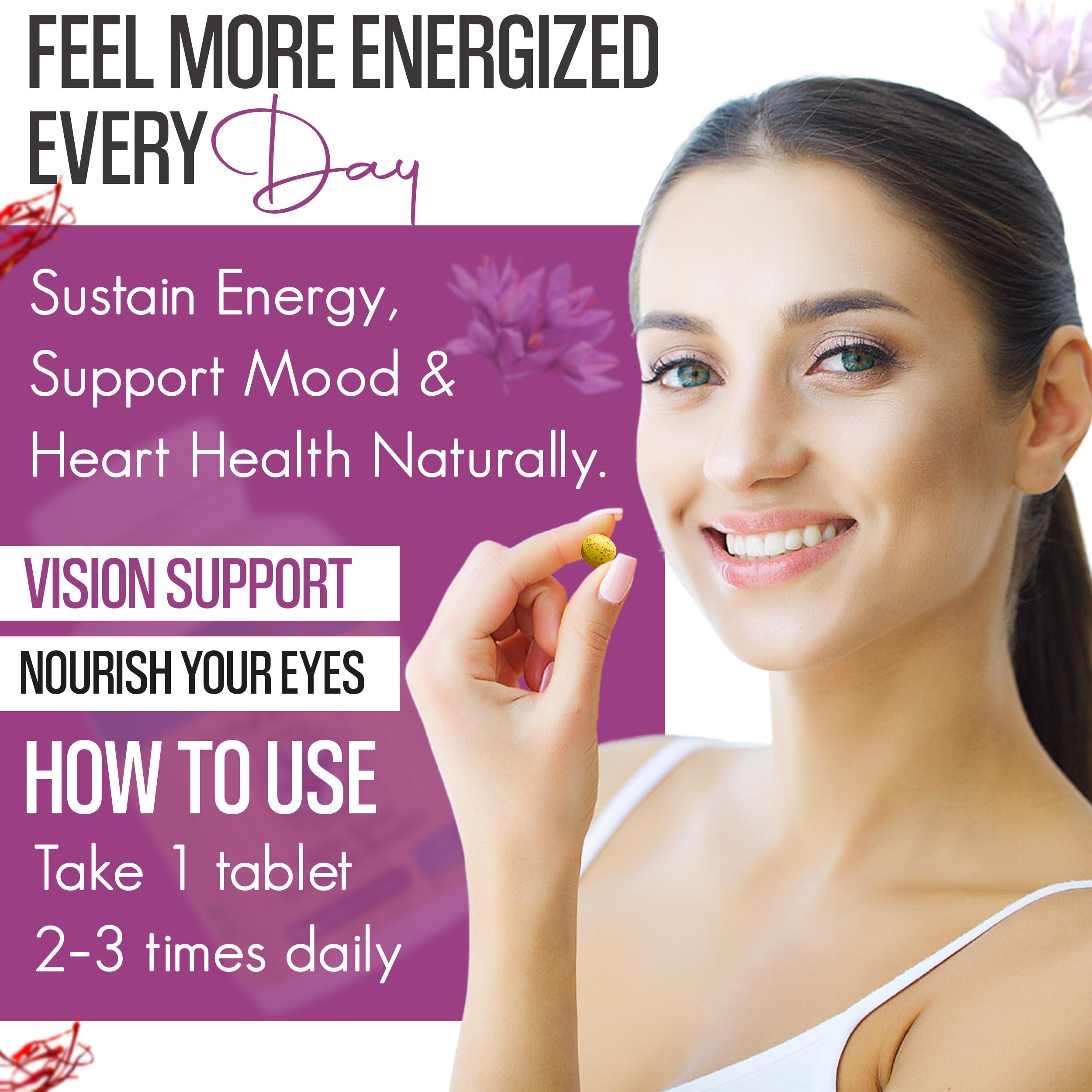 EXIR 30mg Saffron Supplement Tablets - Focus, Mental Clarity & Cognition - Nootropic Saffron Supplement with Natural Saffron Powder, 120 Tablets