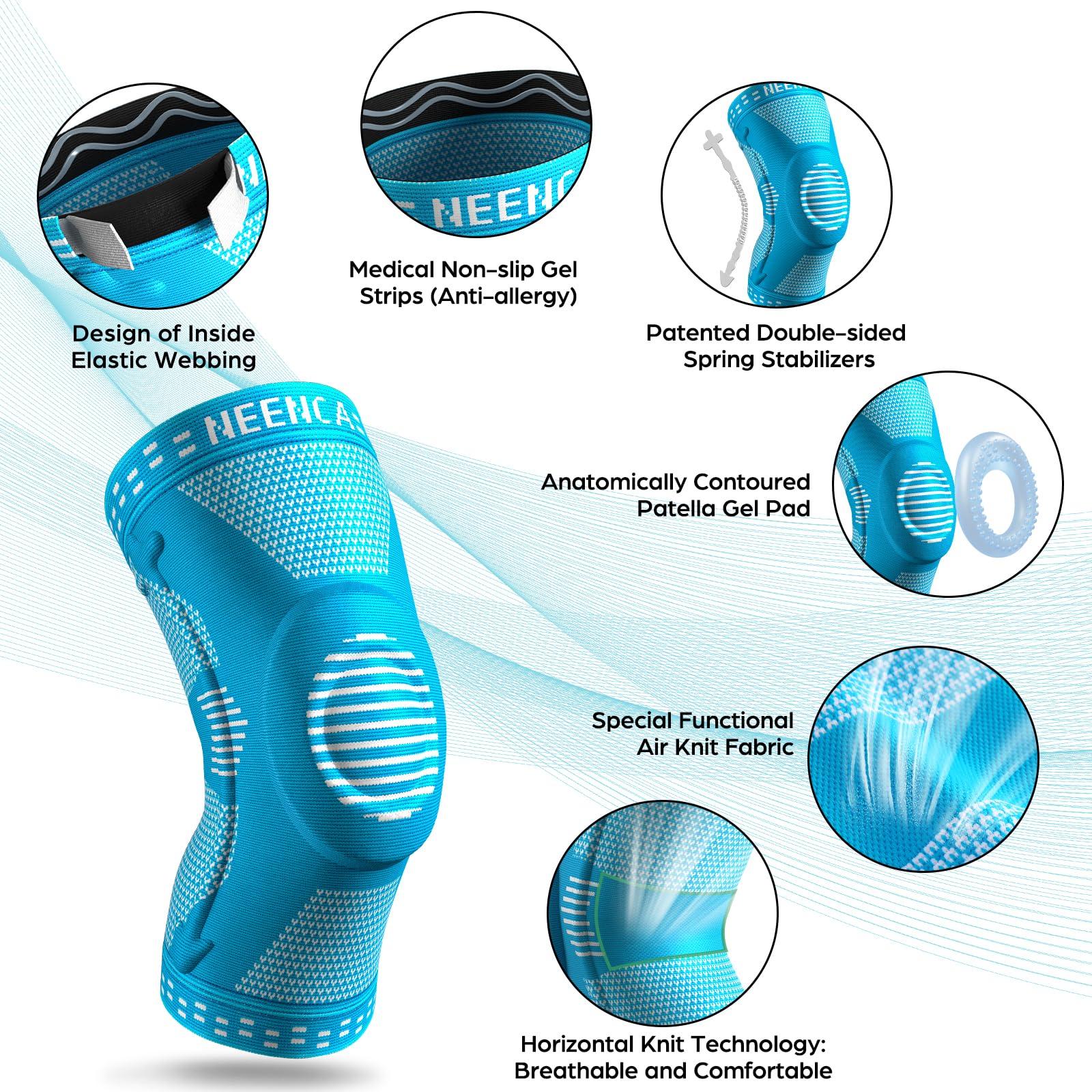 NEENCA NEENCA Professional Knee Brace for Women/Men, Knee Support with Patella Pad & Side Stabilizers, Compression Knee Sleeve for Knee Joint Pain, Meniscus Tear, ACL, PCL, Runner, Workout - FSA/HSA Approved