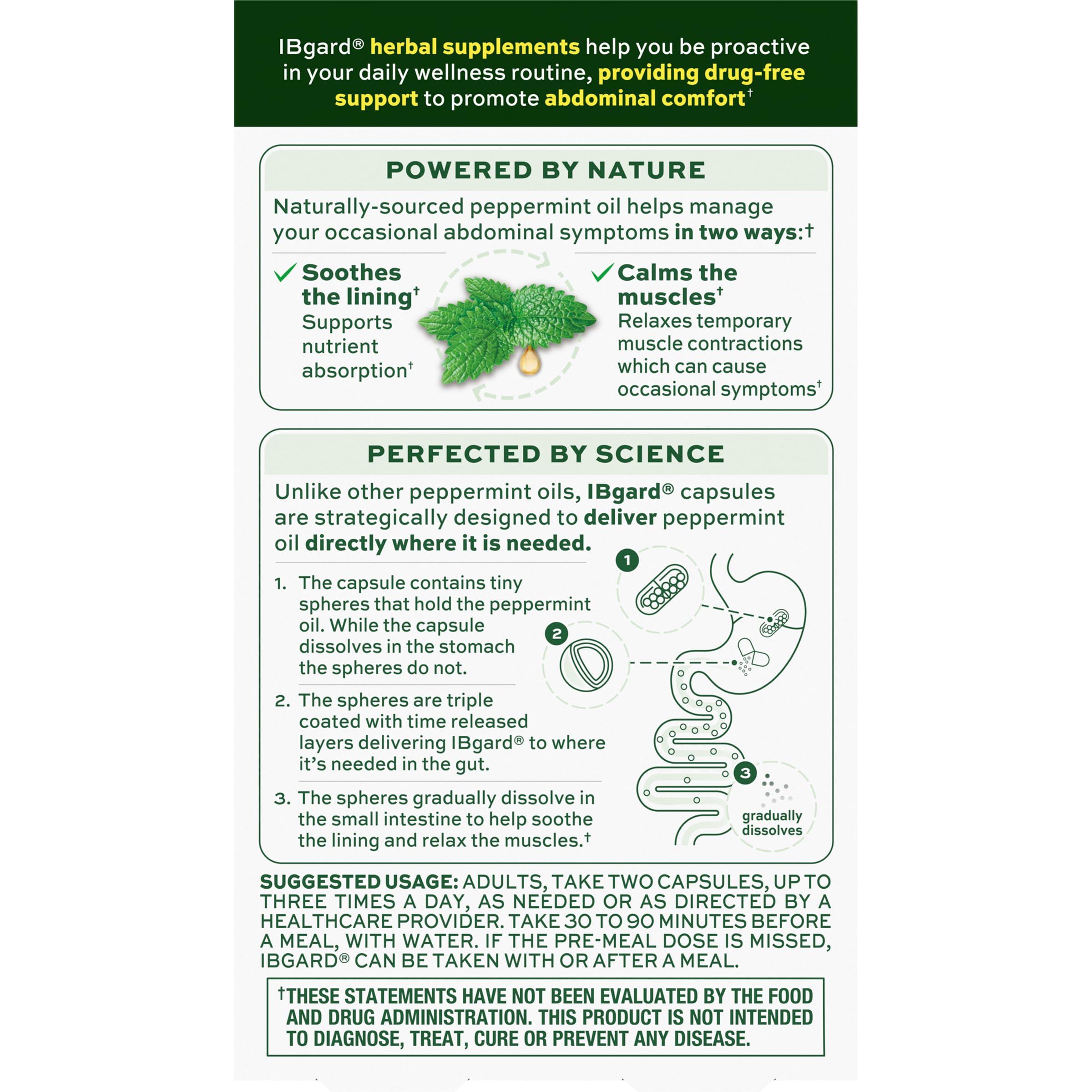 IBgard IBgard Gut Health Supplement, Peppermint Oil Capsules for Abdominal Comfort, 12 Capsules (Packaging May Vary)