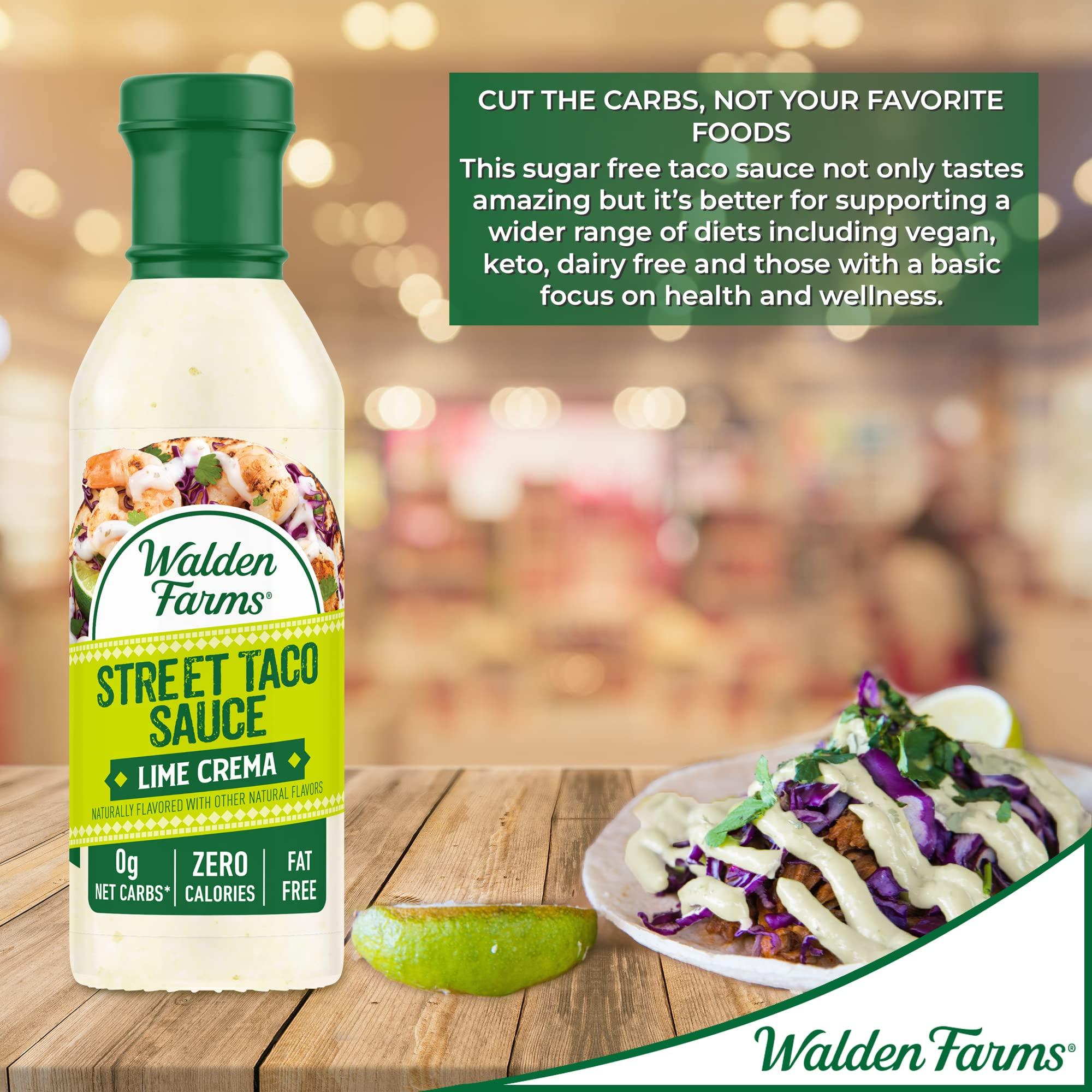 Walden Farms Walden Farms Street Taco Sauce Lime Crema - Calorie-Free, Gluten-Free, Low Carb, Keto-Friendly, Sugar-Free, Tangy Lime Crema Flavor, (12 oz Bottle x 2)