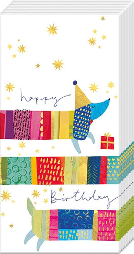 Boston International Boston International IHR Bulk 4-Ply Pocket Facial Tissue Packs, 15-Count, Birthday Dog Blue