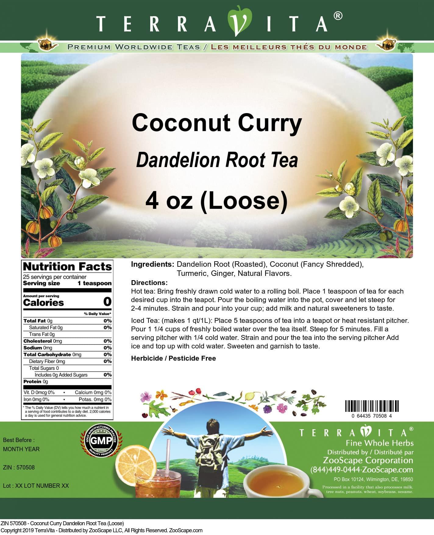 TerraVita Coconut Curry Dandelion Root Tea (Loose) (4 oz, ZIN: 570508)