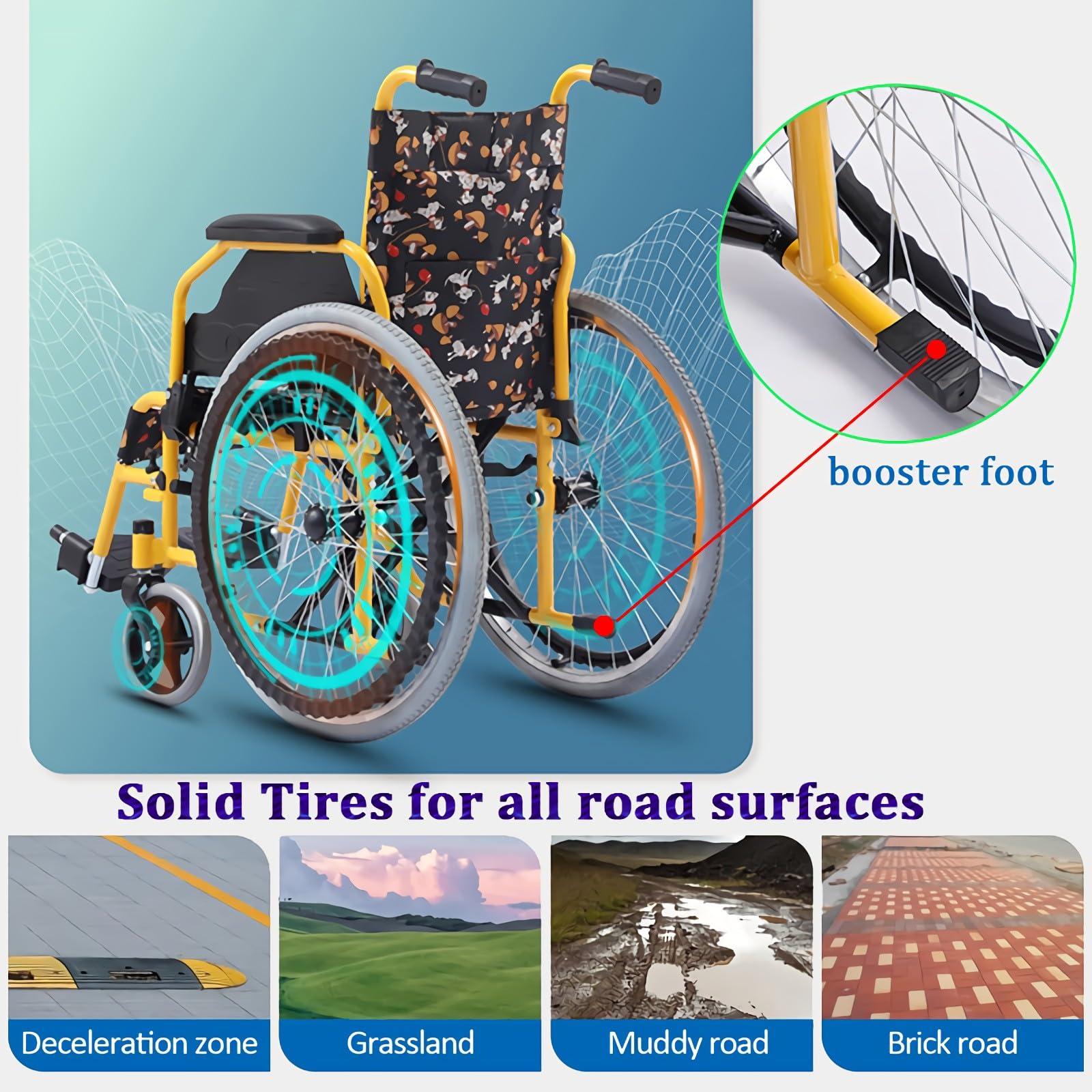 CUIOT Pediatric Wheelchair for Kids & Children, Lightweight Folding Manual Wheelchairs W/Safety Belt, Flip-Back Desk-Length Arms & Removable Swing-Away Leg Rests, 20.5 Inch Seat Width Bariatric Wheel Chair