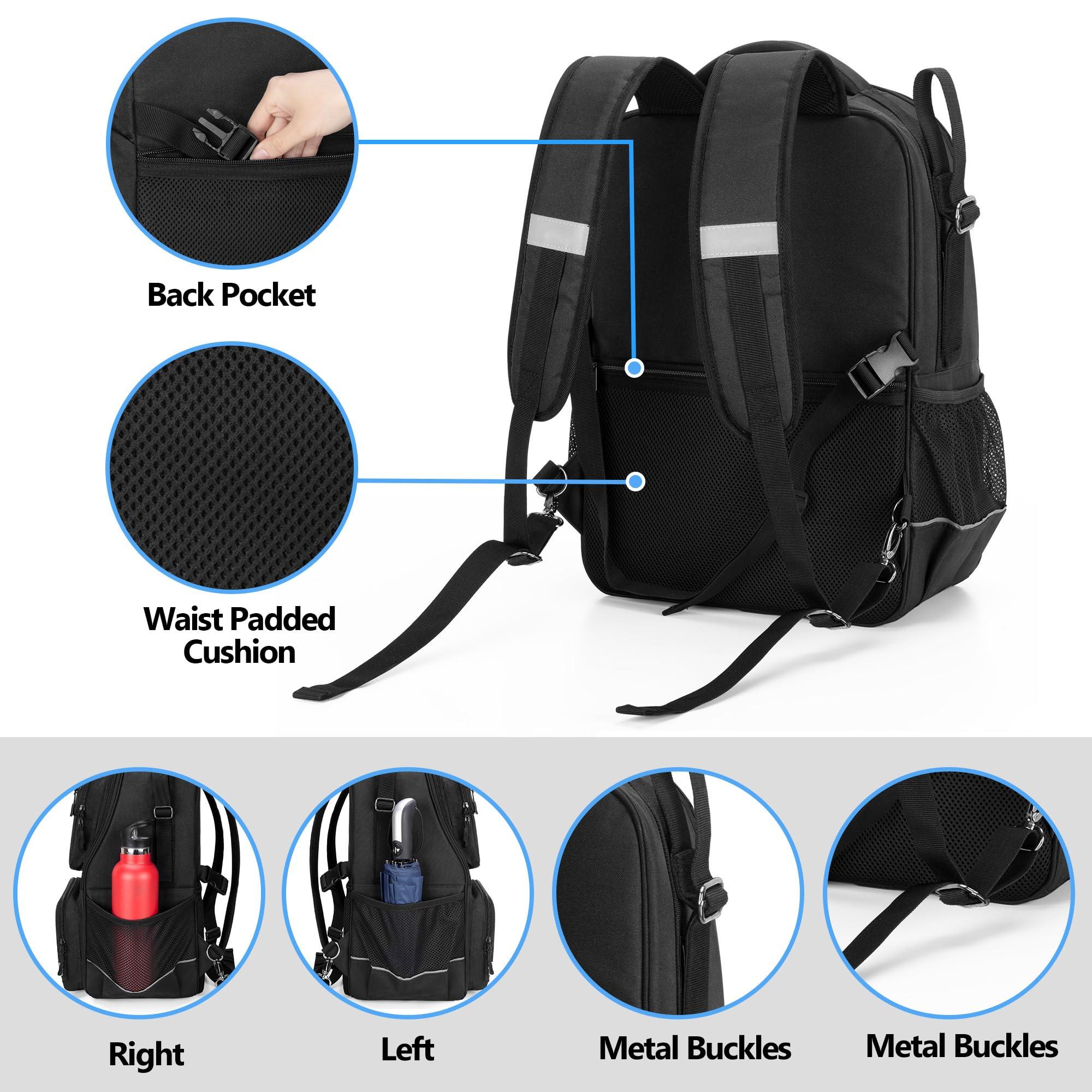 samdew samdew Wheelchair Backpack, Wheelchair Bag for Back of Chair, Wheelchair Bag to Hang on Back with Thermal Insulation Pocket, Electric Wheelchair Accessories Storage for Adults & Seniors, Bag only