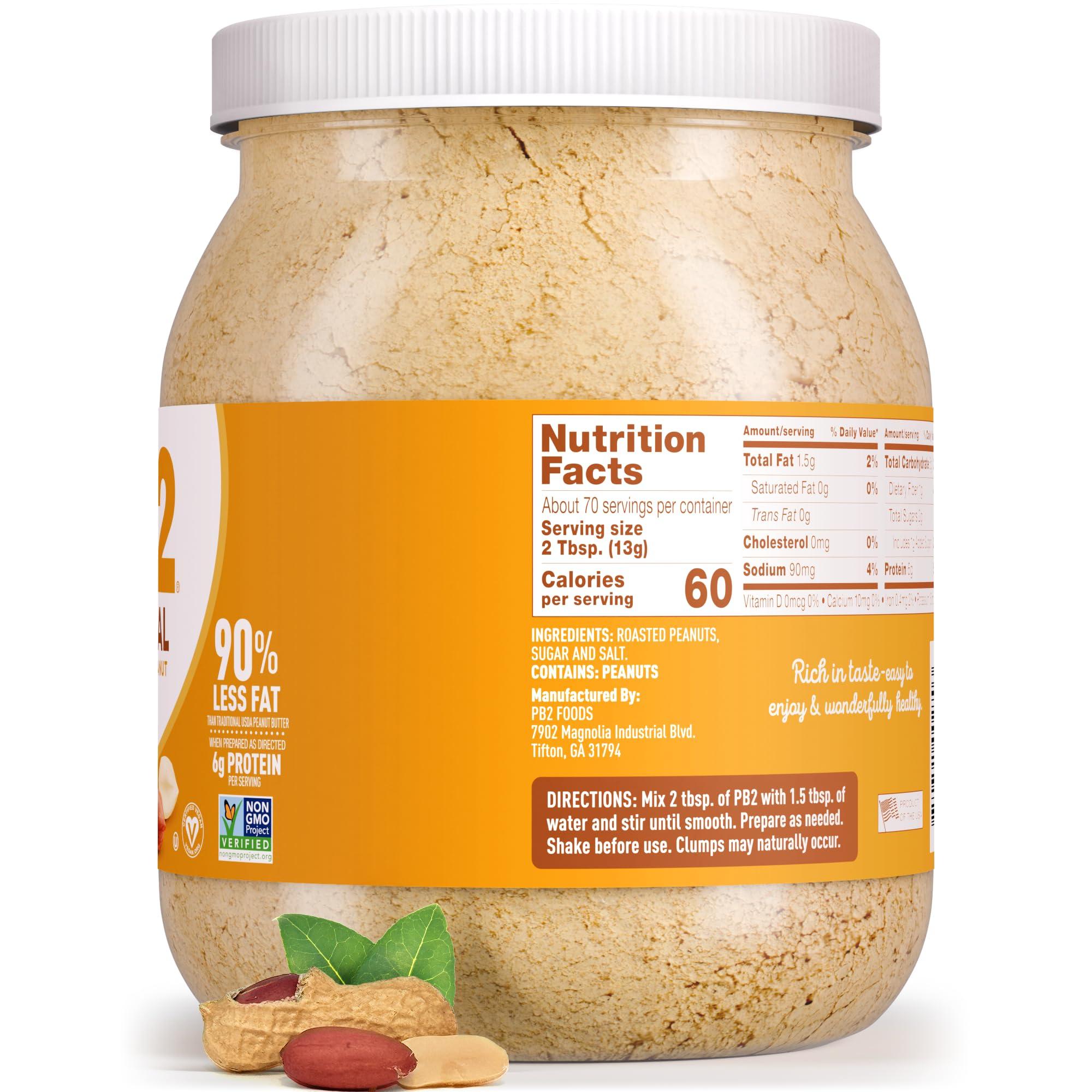 PB2 PB2 Powdered Peanut Butter Powder | Certified Gluten Free, Low-Carb, Keto Diet Friendly | Original Flavor with 6G of Protein, 90% Less Fat, 60 Calories Per Serving | Easy Mix for Healthy, Fit Diet