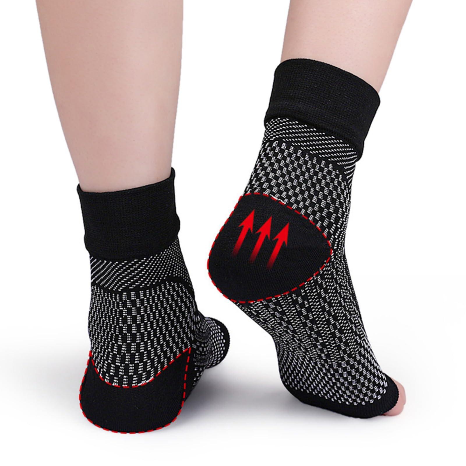 Hotfiary Hotfiary Ankle Compression Sleeve Open Toe ompression Socks Foot Sleeves with Arch Ankle Support Ankle Braces for Women Men