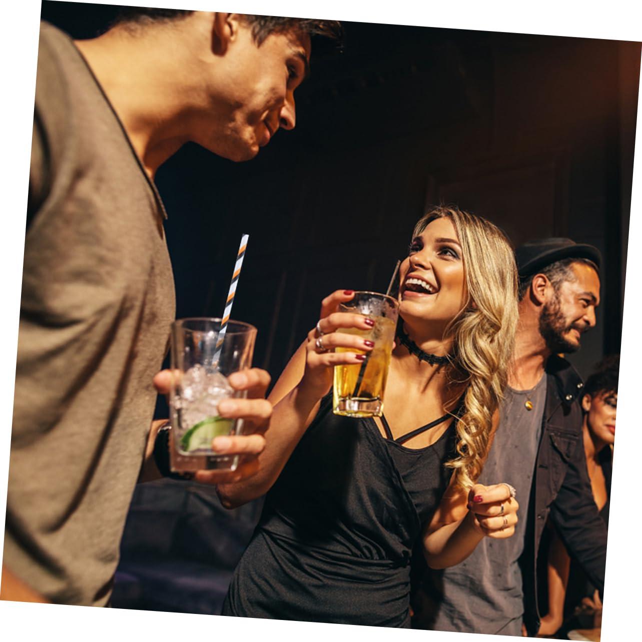 Beavorty Beavorty 250Pcs Halloween Spooky Straw Inserts Kraft Paper Drinking Straws for Celebrations