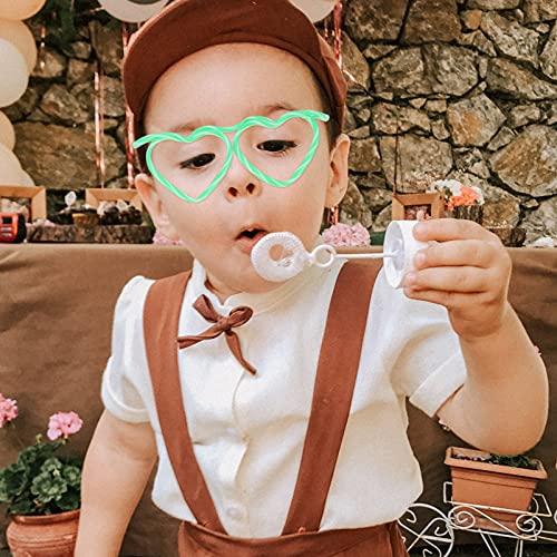 EXCEART Drinking Straws Glasses- Shaped 12Pcs DIY Heart Glasses Plastic Silly Straw Eyeglasses for 7 Colors