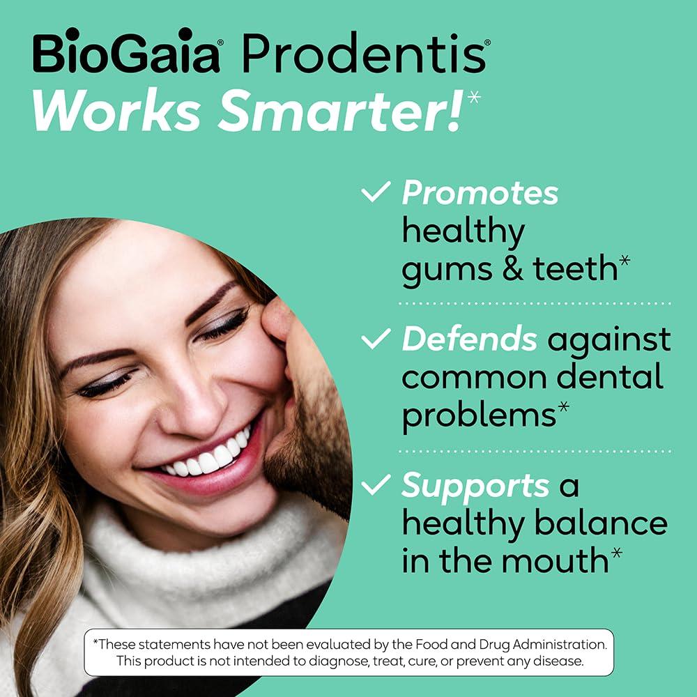 BioGaia BioGaia Prodentis | Dental Probiotic Lozenges | Promotes Healthy Gums & Teeth | Defends Against Dental Problems | Replenishes Oral Microbiome | Improves Oral Health | Mint Flavor | Pack of 5