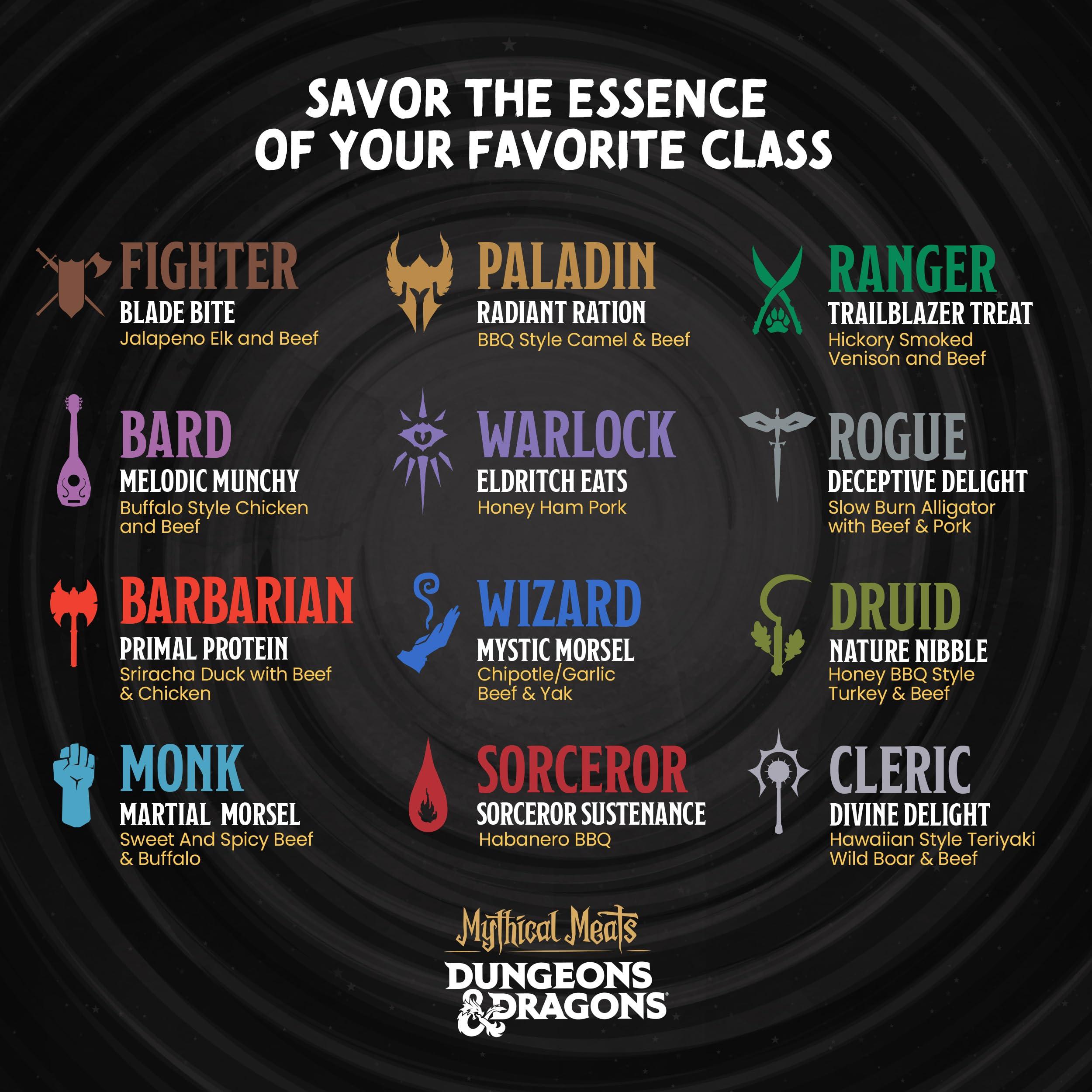 Mythical Meats Mythical Meats Dungeons & Dragons Jerky Stick Variety Pack - 12 Jerky Sticks - MSG Free