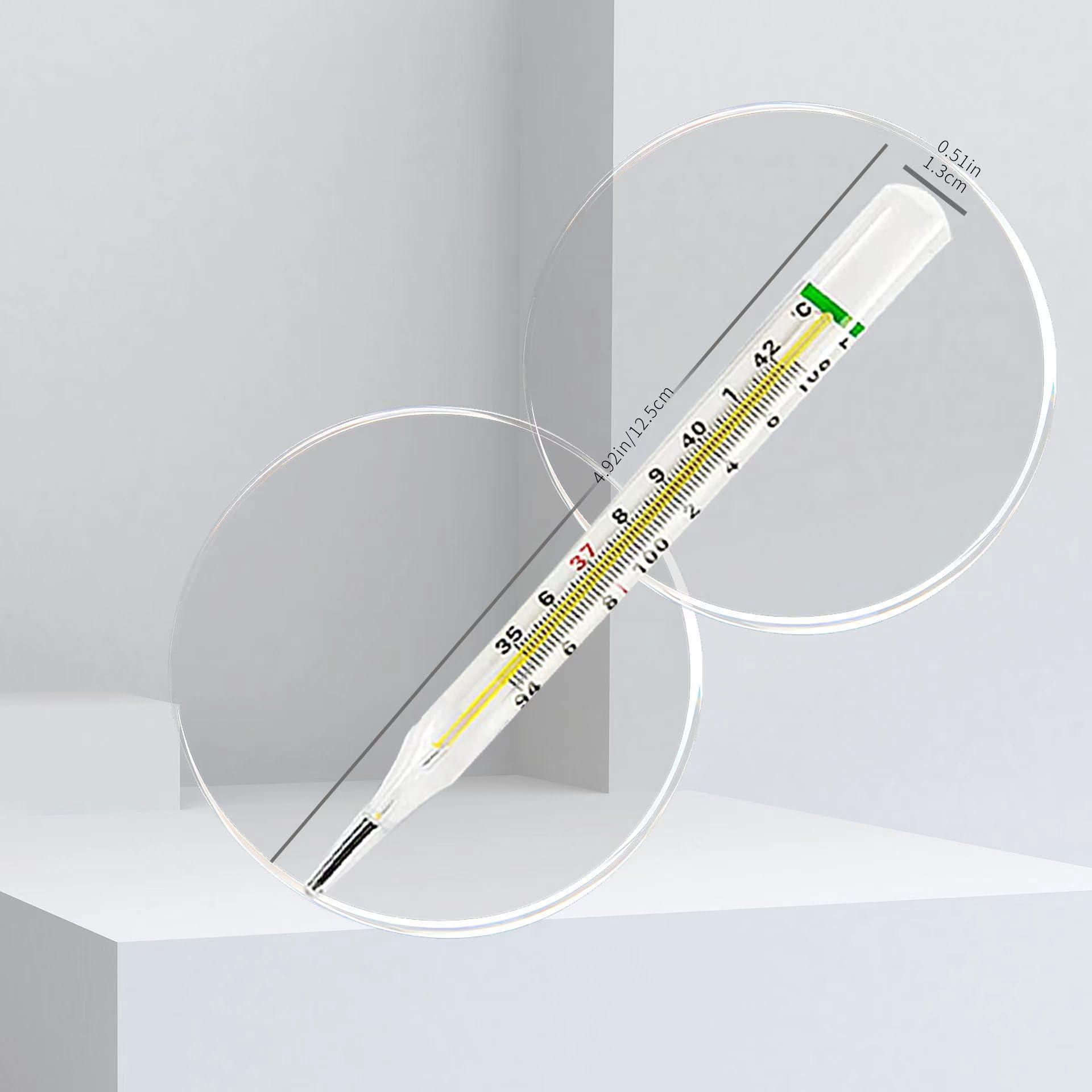 AiBi TECH Clinical Glass Thermometer at& is Suitable for 2 Pieces Under The Armpit-Adult Classic Non-Digital Thermometer-Medical Fever Thermometer-AiBi TECH