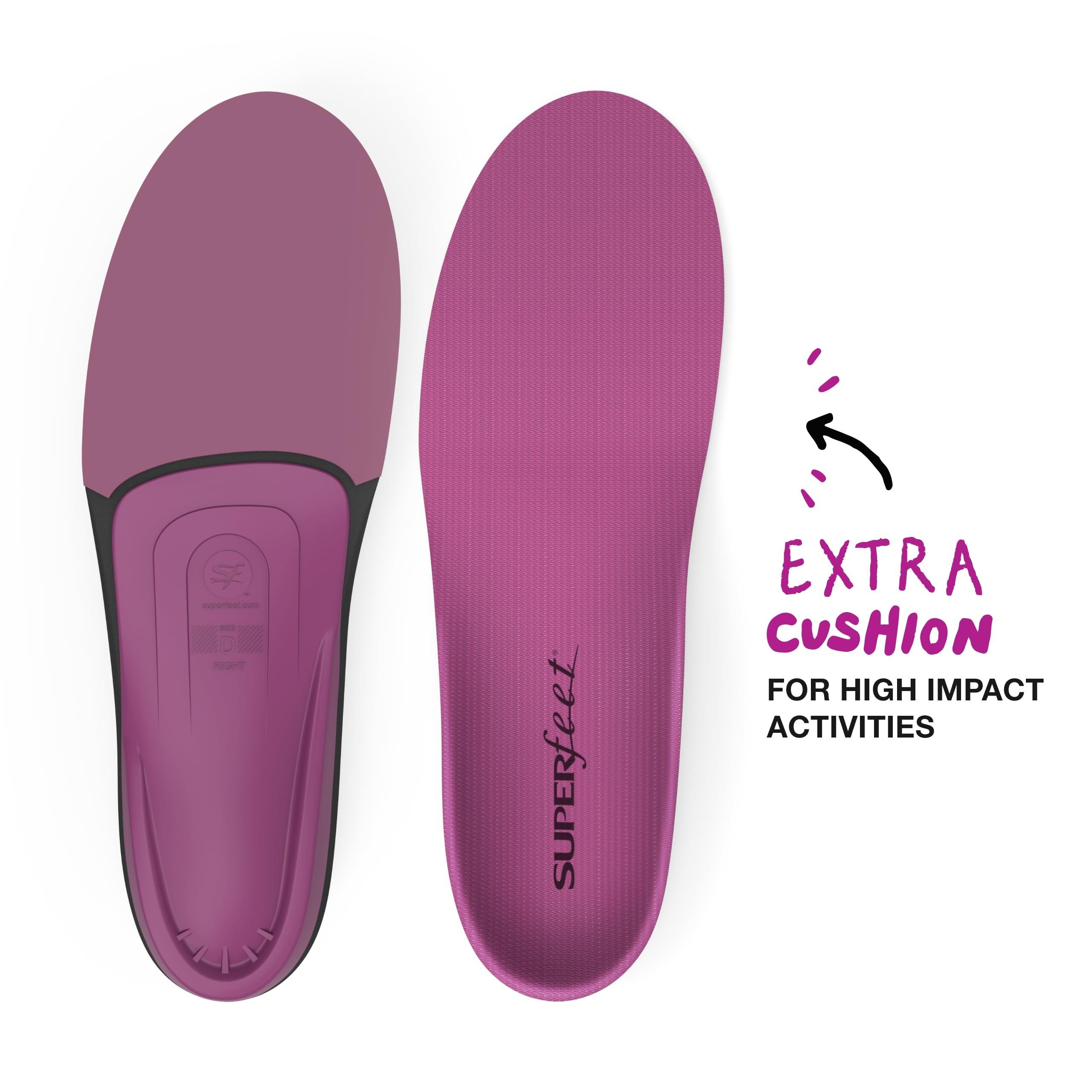 Superfeet Superfeet All-Purpose Women\'s High Impact Support Insoles (Berry) - Trim-To-Fit Orthotic Arch Support Inserts for Women\'s Running Shoes - Professional Grade - Size 4.5-6 Women