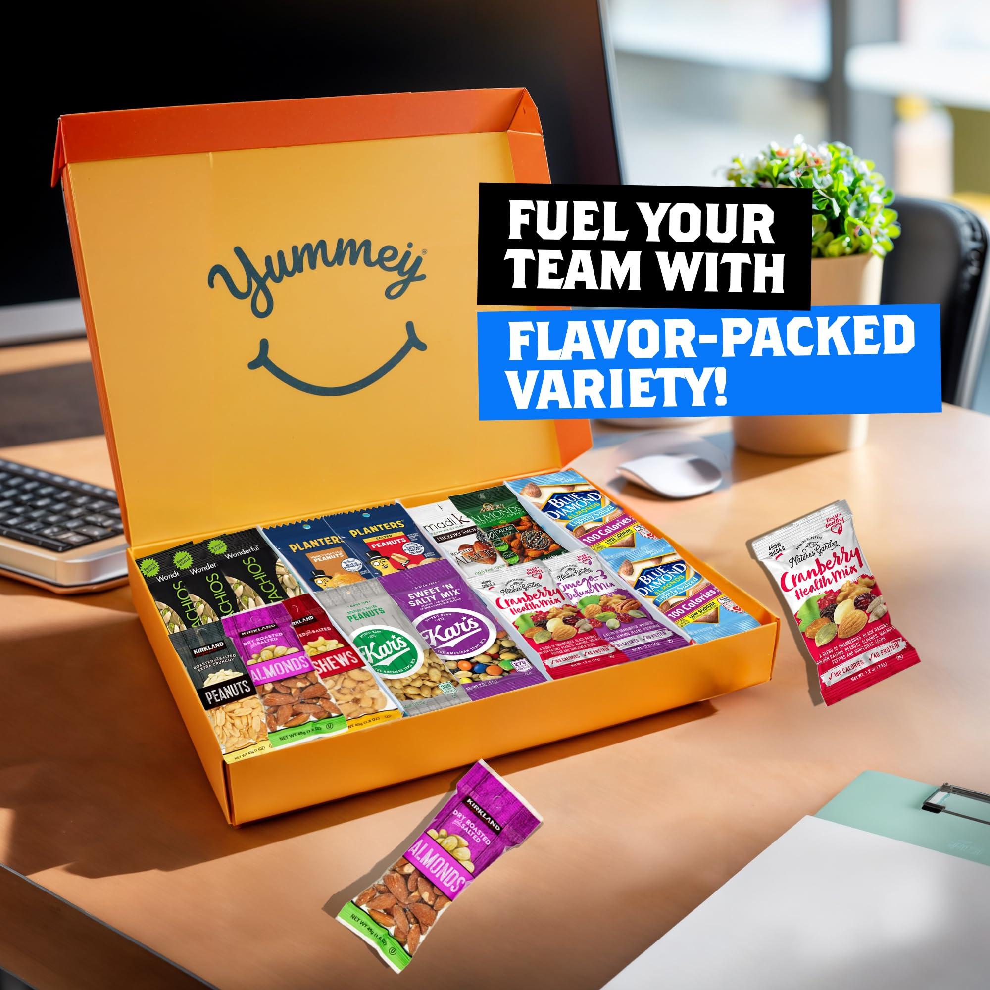 Yummey Healthy Individual Nuts Snack Packs - 30 Count of Mixed Nuts and Trail Mix - Assorted Nuts Variety Pack - Our Healthy Snacks Variety Pack For Adults and Kids Includes Peanuts, Cashews, Pistachios, & More