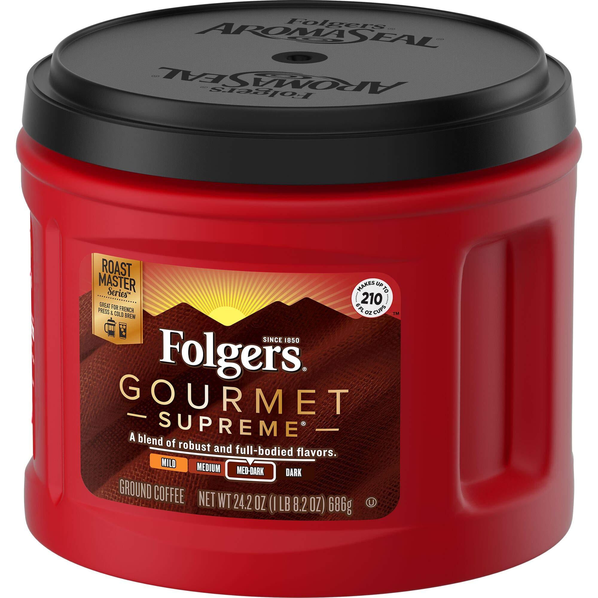 Folgers Folgers Gourmet Supreme Medium Dark Roast Ground Coffee, 24.2 Ounces