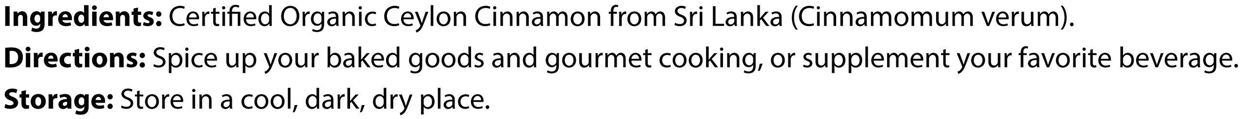 FGO FGO Organic Ceylon Cinnamon Powder, from Sri Lanka, 8oz, Packaging May Vary (Pack of 1)