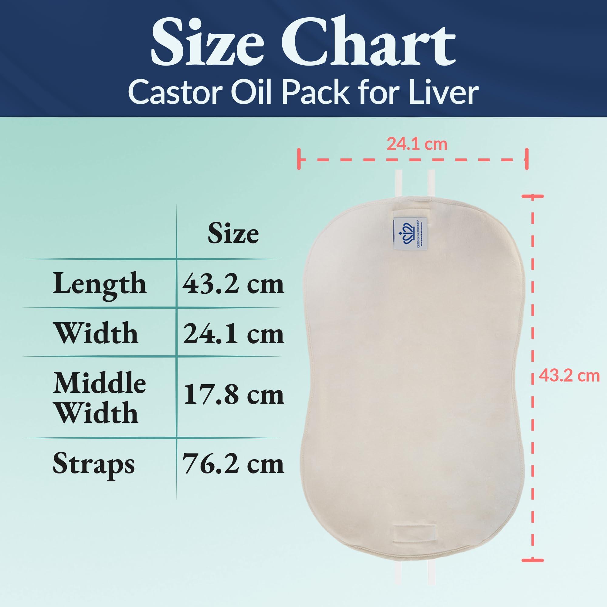 QUEEN OF THE THRONES QUEEN OF THE THRONES Castor Oil Pack for Liver (compress) - Heatless, Less-Mess, Reusable - Organic Cotton Flannel, Comfort Fit, Soft Straps & Naturopathic Doctor Designed (Castor Oil sold separately)