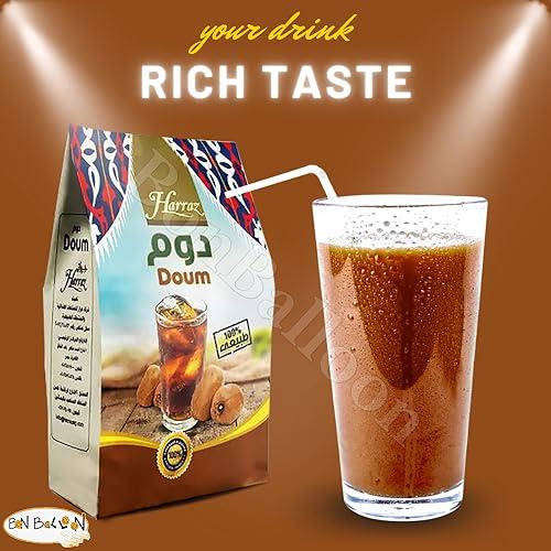 bonballoon (1 Pack = 8.82 oz / 250 gm) Dried Premium Doum Harraz Egyptian Herbal Loose Natural Flowers Caffeine Free Doom Dom Hyphaene Thebaica Palm Powder Grounded Hot Tea Fruit