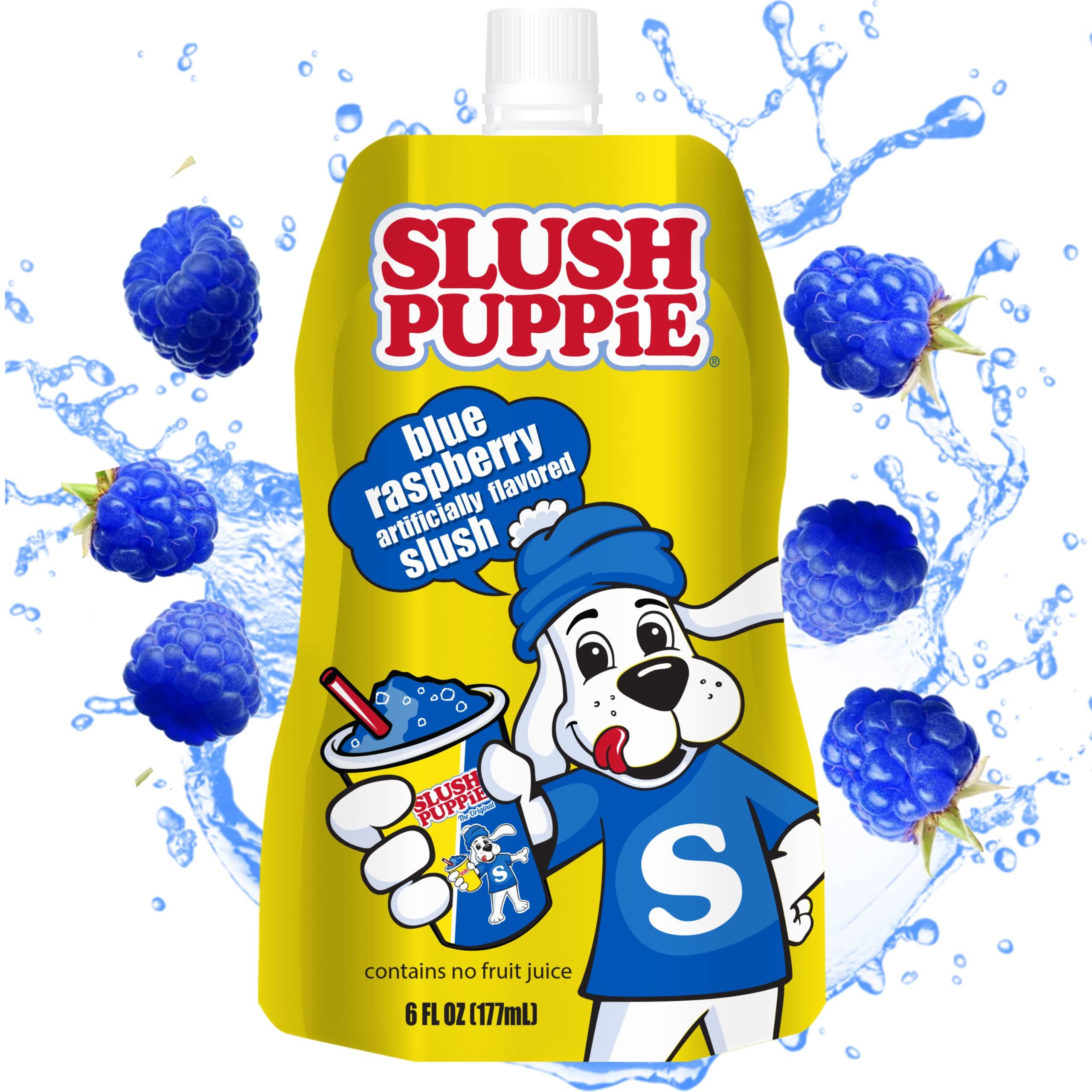 Slush Puppie Slush Puppie Blue Raspberry Frozen Fruit Juice 6 fl oz Pouches - Just Freeze & Squeeze for Instant Icee Maker, Great for Birthday Parties, Lunchbox, No Slushy Machine Needed, 12 pack