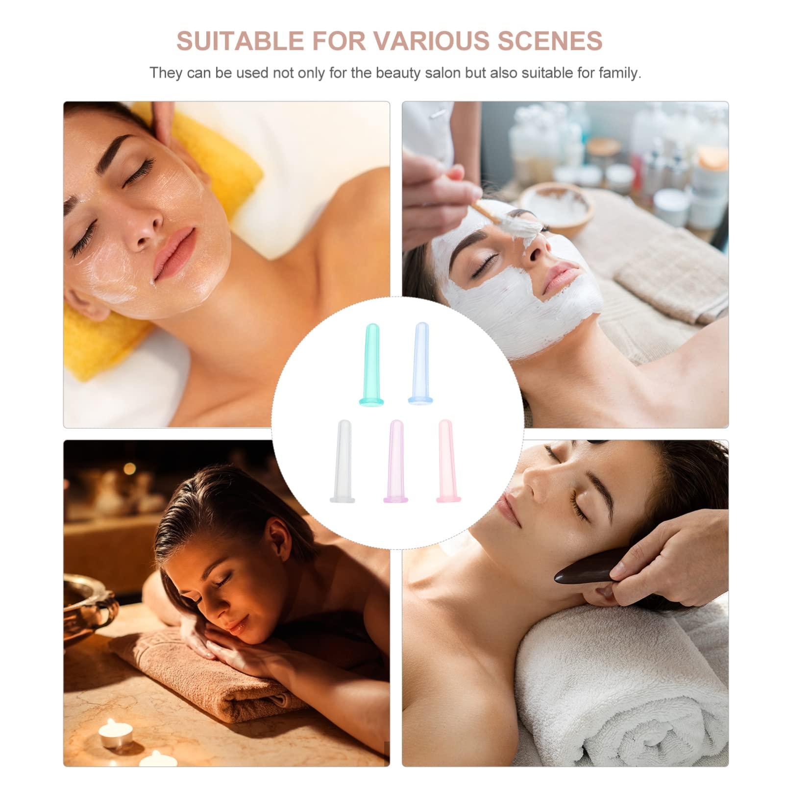 EXCEART 5pcs Facial Cupping Set for Glowing Skin Eye Face Vacuum Massage Anti Cup Silicone Cupping Massage Cup for Beauty Body Cup Fascia Massager