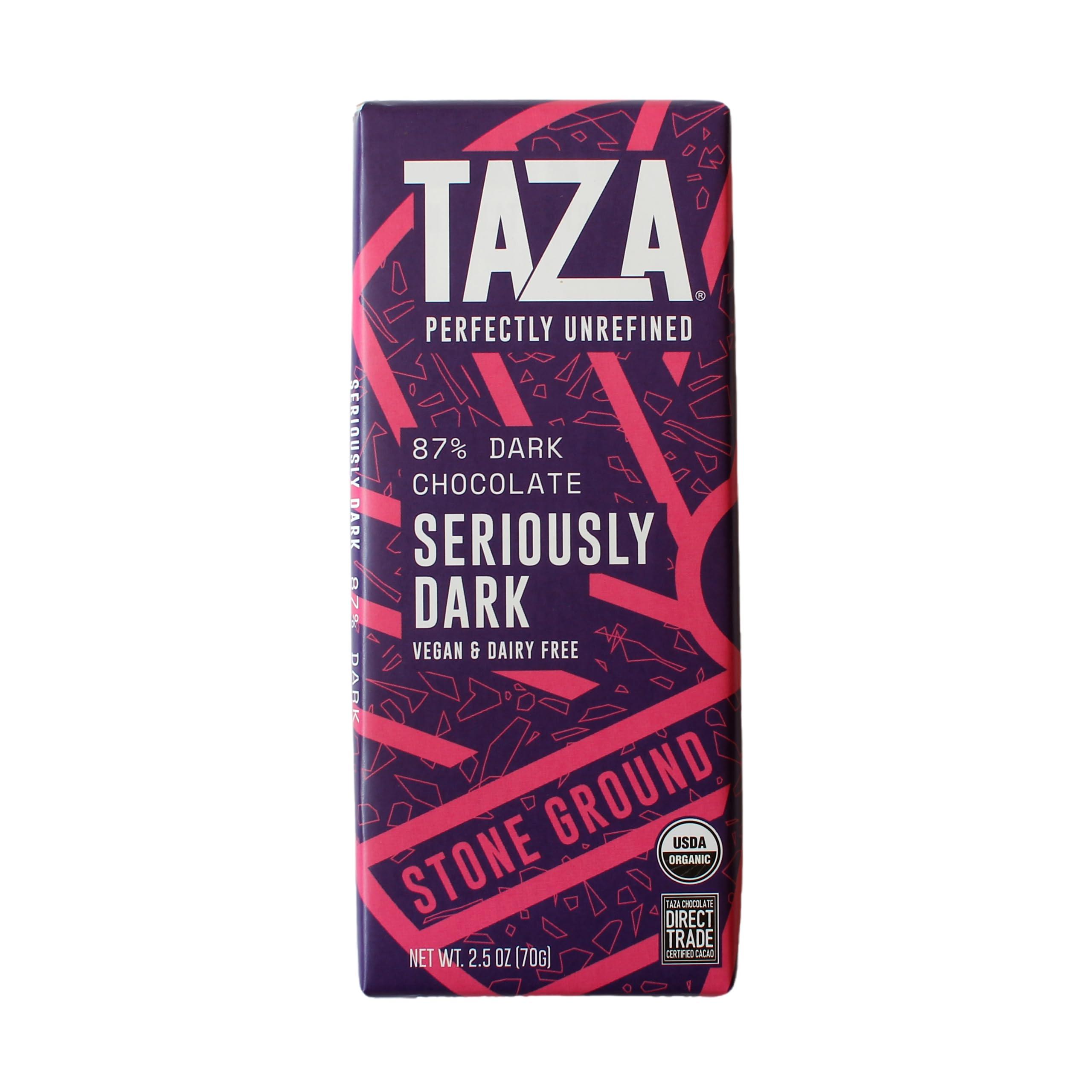 Taza Chocolate Taza Chocolate Organic Seriously Good Dark Chocolate Bar Variety Pack Bundle, 2.5 oz (4 count), Vegan