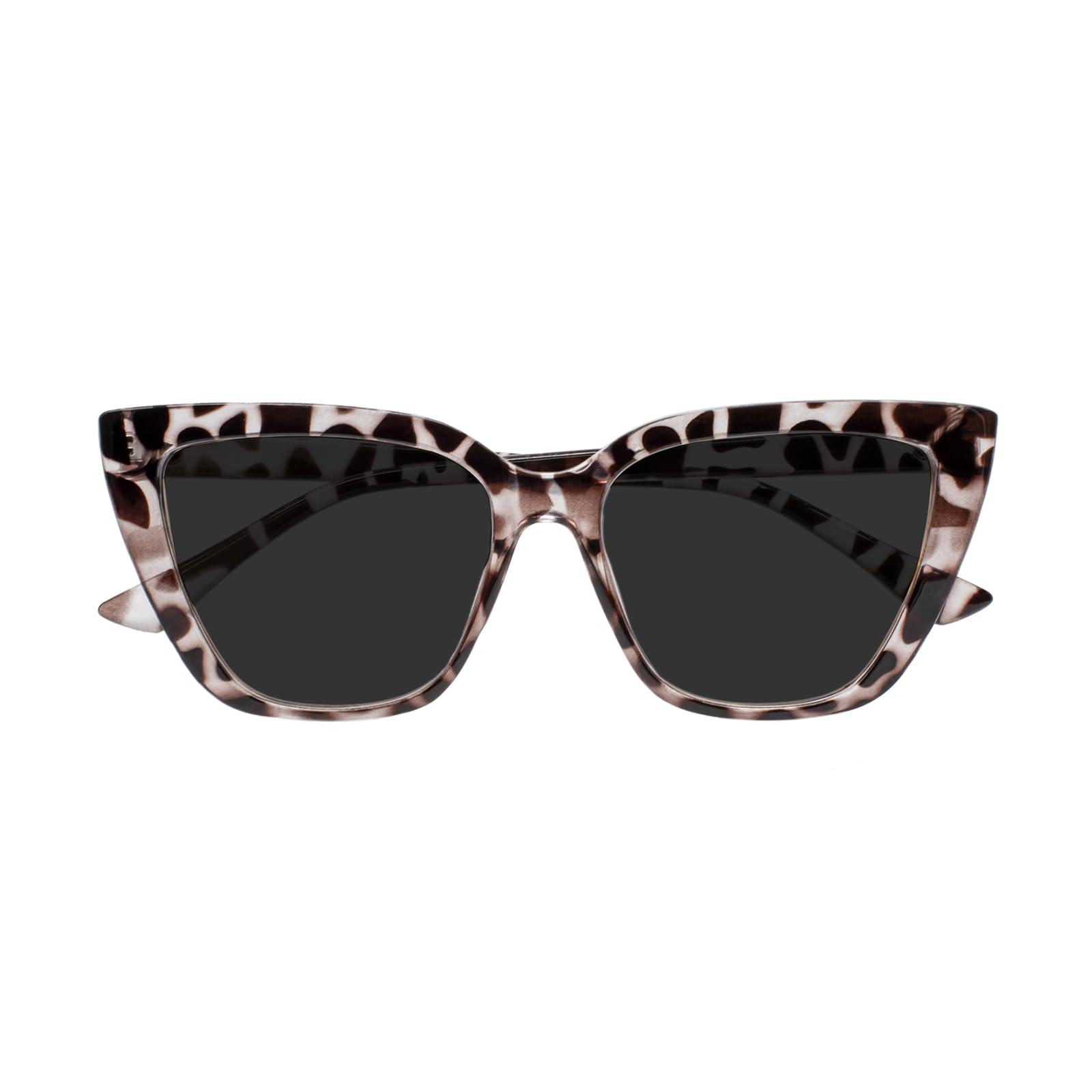 WEMOOTANTS WEMOOTANTS Large Readers Cateyed Sunglasses Womens Sun Glasses for Reading 1.0 1.25 1.5 1.75 2.0 2.25 2.5 2.75 3.0 3.5 4.0 (Leopard, 175) UV Protection
