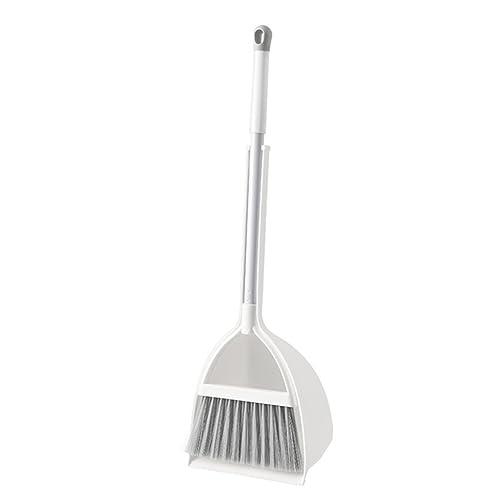 Ipetboom Dustpan Brush Set Mini Broom with Dustpan Little Housekeeping Helper Handle Upright Dustpan Floor Sweeping Tool for Home Office Shop Kitchen