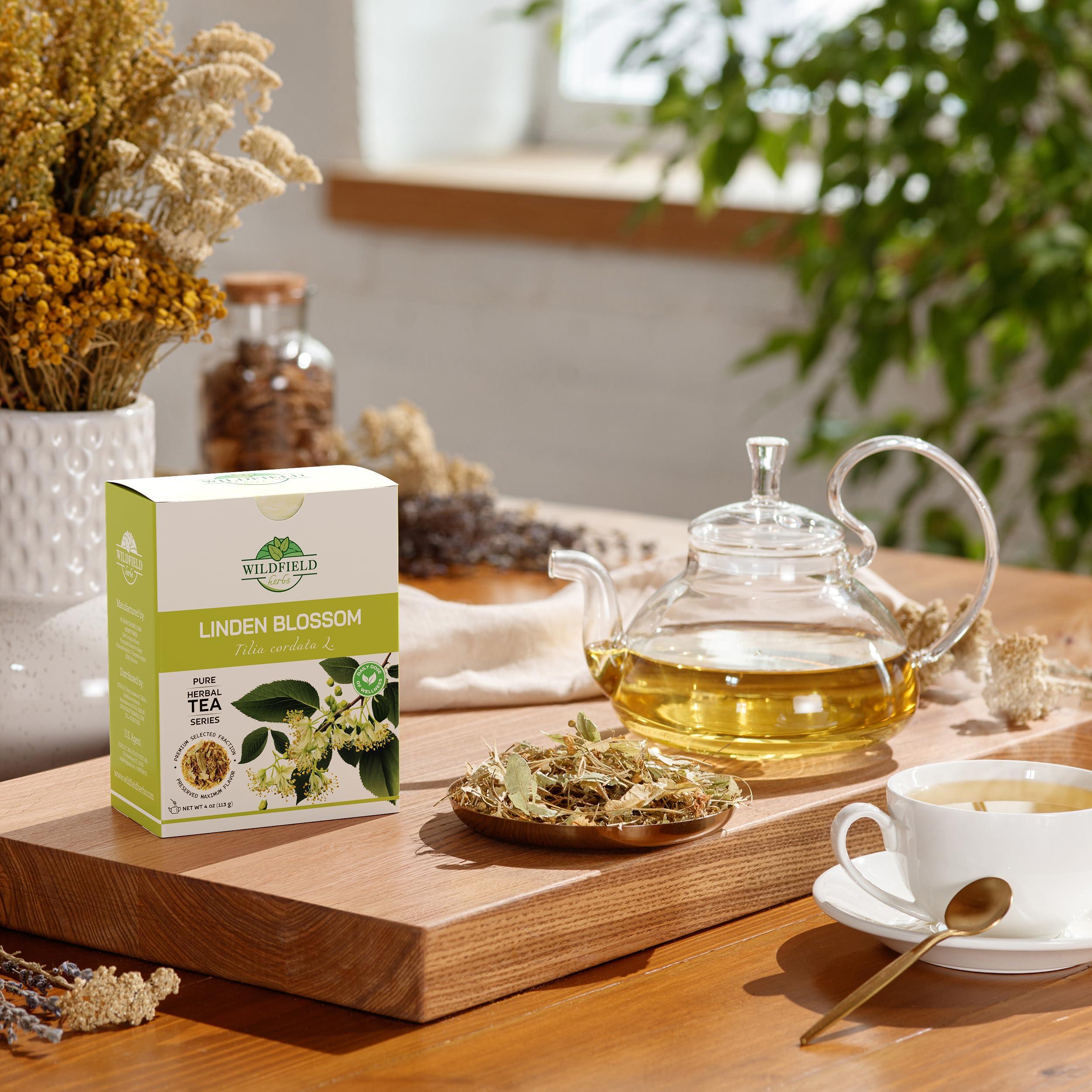WILDFIELD HERBS 4 oz. Linden Tea Dried Linden Flower Tea Herbal (Tilia cordata) - 113g Linden Flowers Tea Herb Lipa