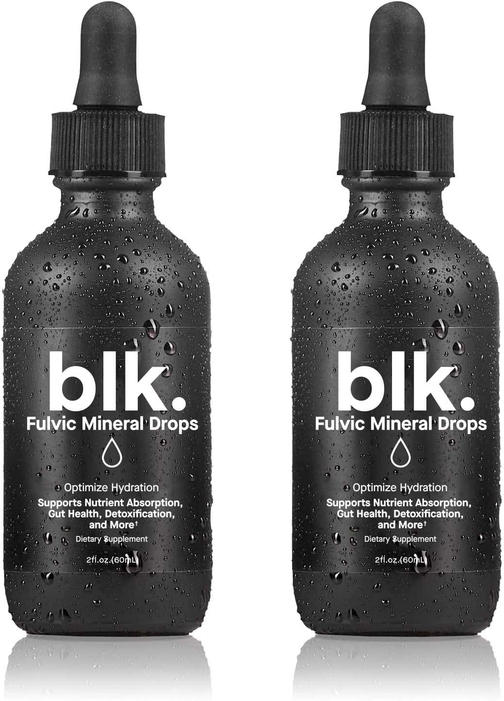 blk. blk. PH 8+ Natural Mineral Alkaline Water Drops Electrolyte Infused with Fulvic and Amino Acids, Zero Sugar, 2oz., 2-Pack