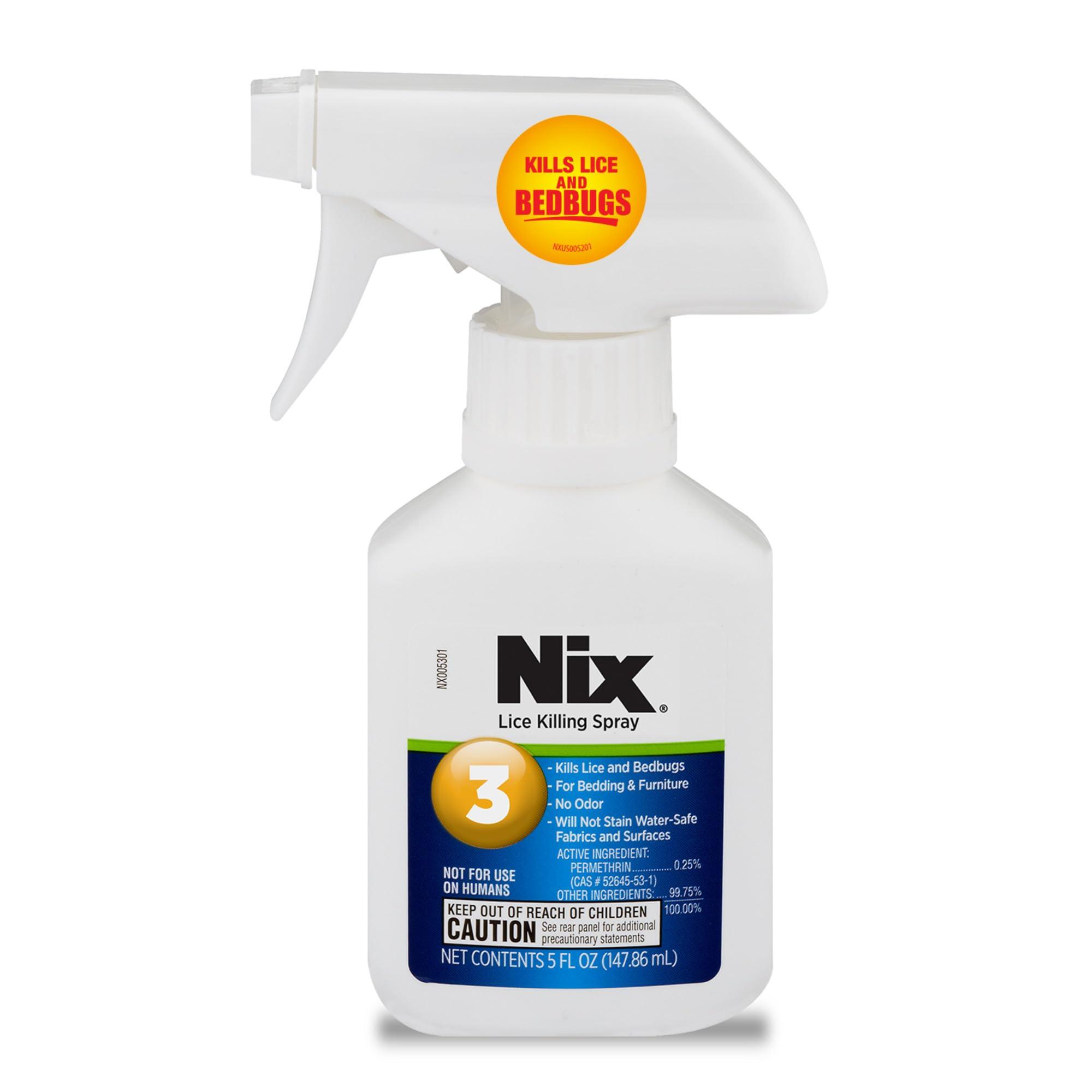 Nix Nix Lice Creme Rinse 2 Fl Oz and Lice Comb Bundle with Nix Lice & Bedbug Killing Spray 5 fl oz for Home