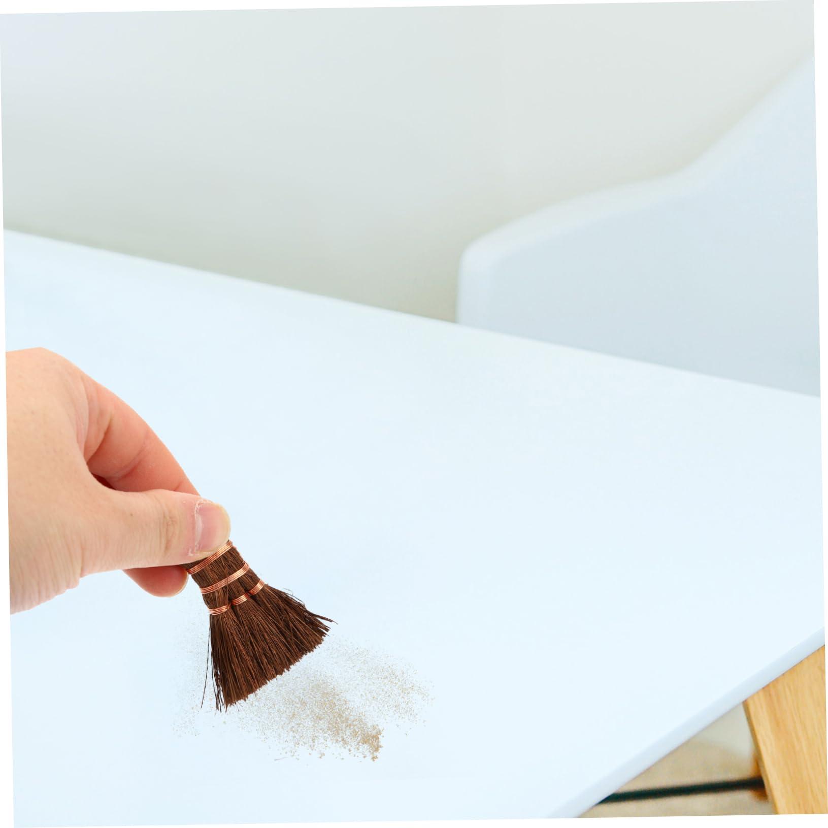 COLLBATH COLLBATH Small Broom Pendant Outdoor Keyboard Broom Duty Lint Remover Garage Whisk Dustpan Long Handle Upholstery Power Scrubber Sweeper Top Flash Wipes Home Soap Palm Brown Silk