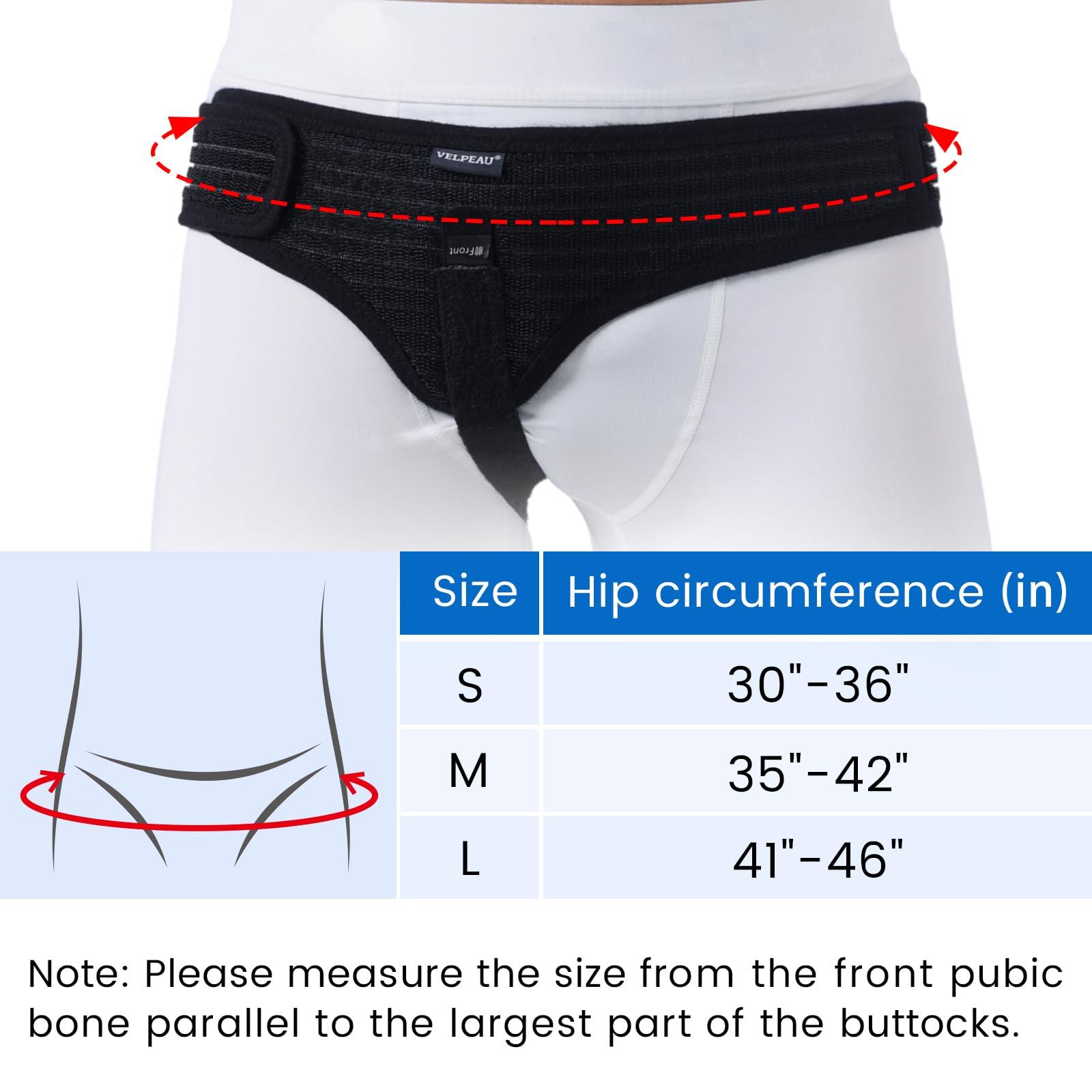 Velpeau Velpeau Hernia Belt for Men and Women, Fits Left or Right Side, Inguinal, Groin Hernia Support Truss Underwear Briefs, Pain Relief Recovery Adjustable Strap with Removable Compression Pad (Black, M)