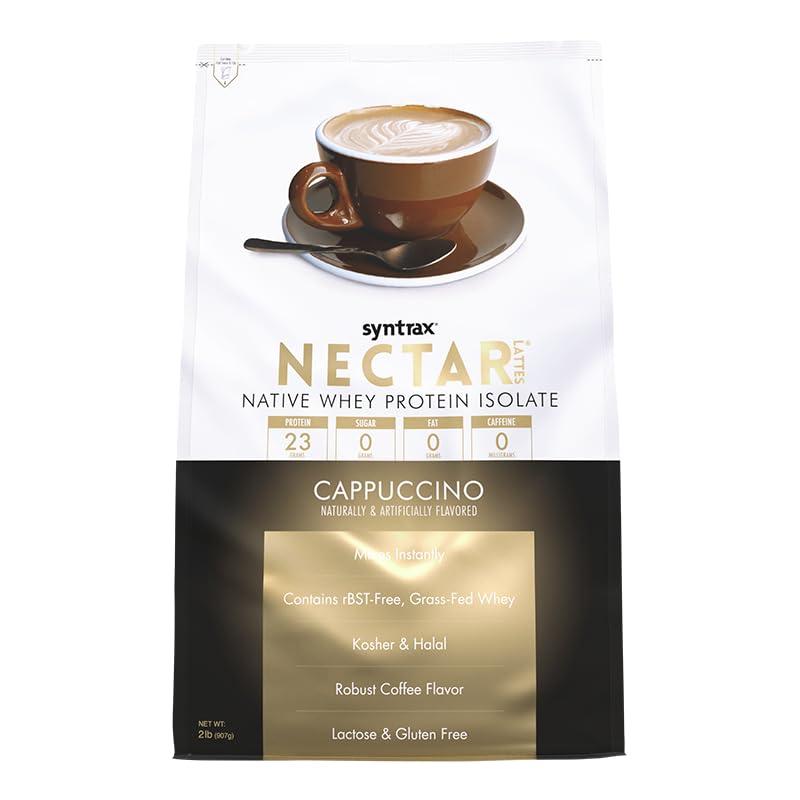 Syntrax Syntrax Nutrition Nectar Lattes, 100% Whey Isolate Protein Powder, Cappuccino, 2 lbs