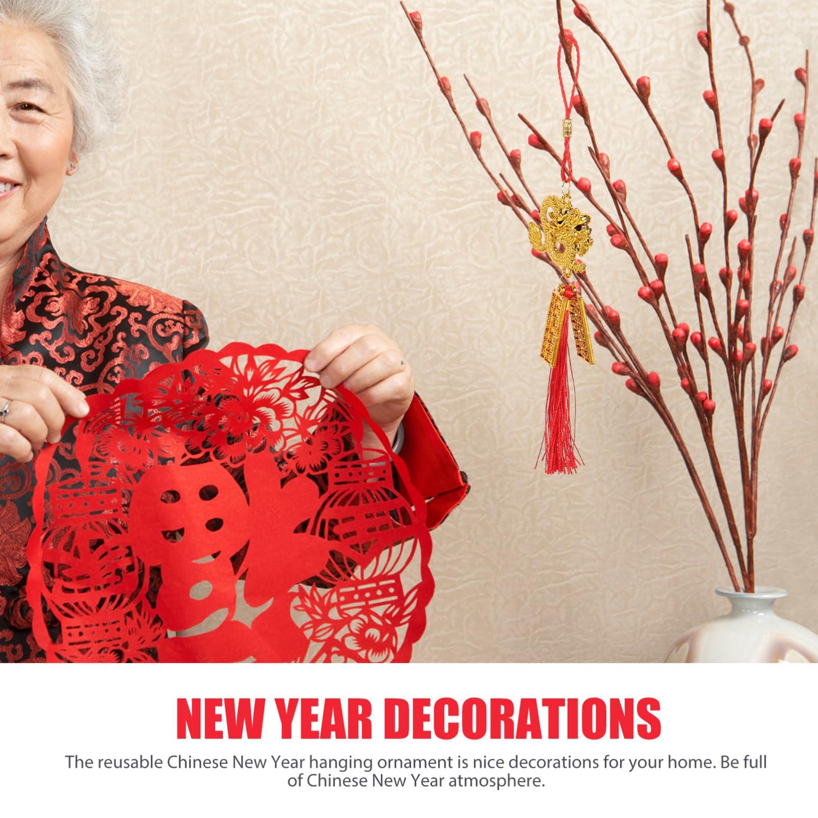 Cabilock 10pcs Good Luck Charms Chinese Style Chinese Chinese red Knot Chinese Decor car Accessories Lucky Knot Lucky New Year Ornaments Christmas Dragon Decor Ornament Rearview Mirror