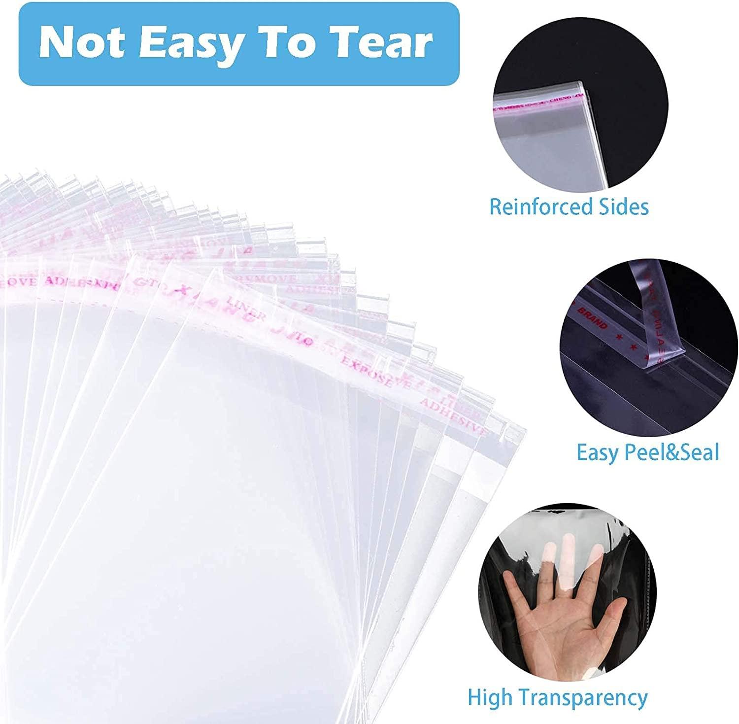 Easytle 2000 Pcs 2\'\' x 3\'\' Clear Resealable Cellophane Cello Bags Resealable Adhesive on Flap Self Sealing OPP Poly Bags Tiny Clear Bags Clear Plastic Poly Bags for Jewelry Candies Cookies Decorative