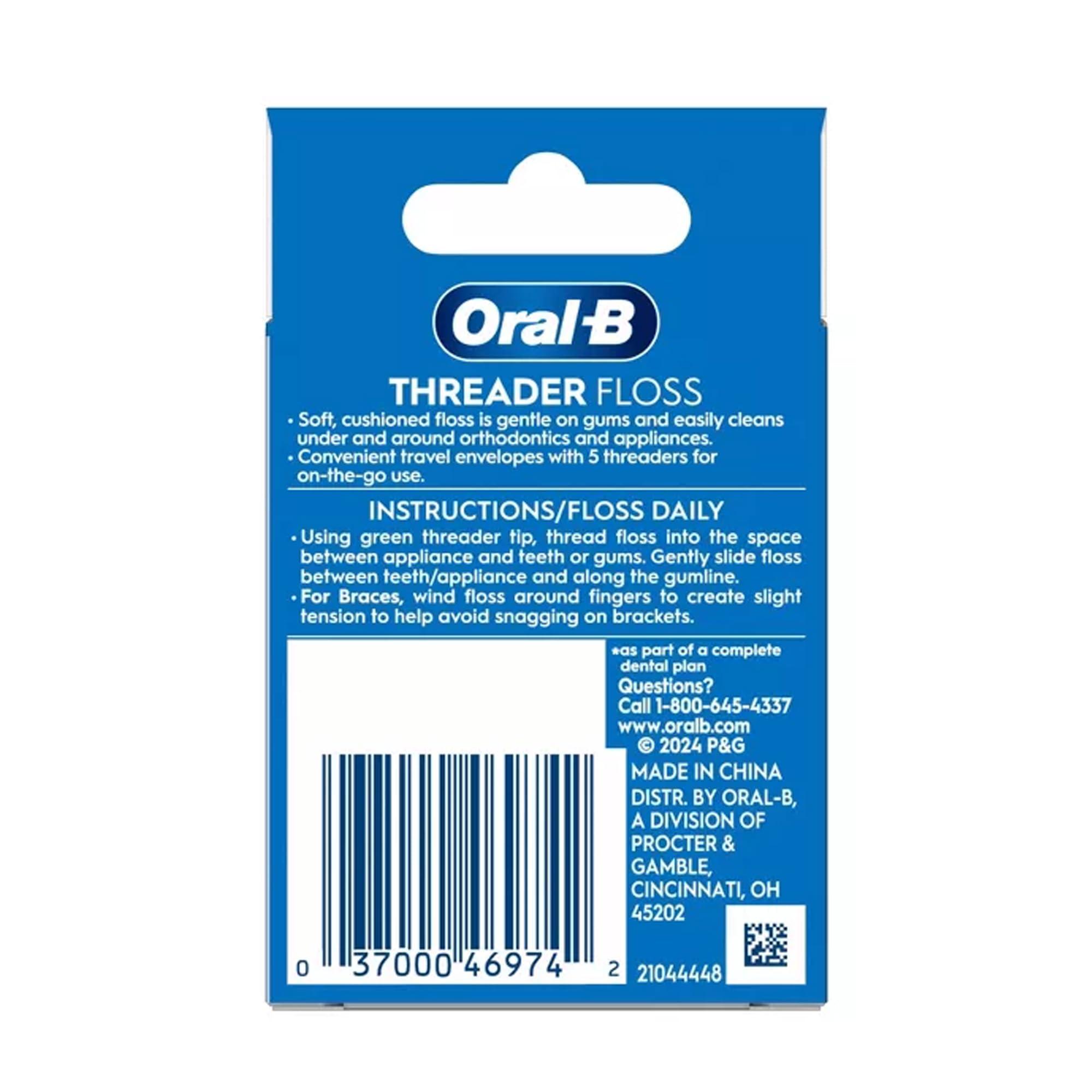 GLIDE Oral-B Threader Floss, 30-Count: 6 envelopes of 5 threaders (Value Pack of 2)