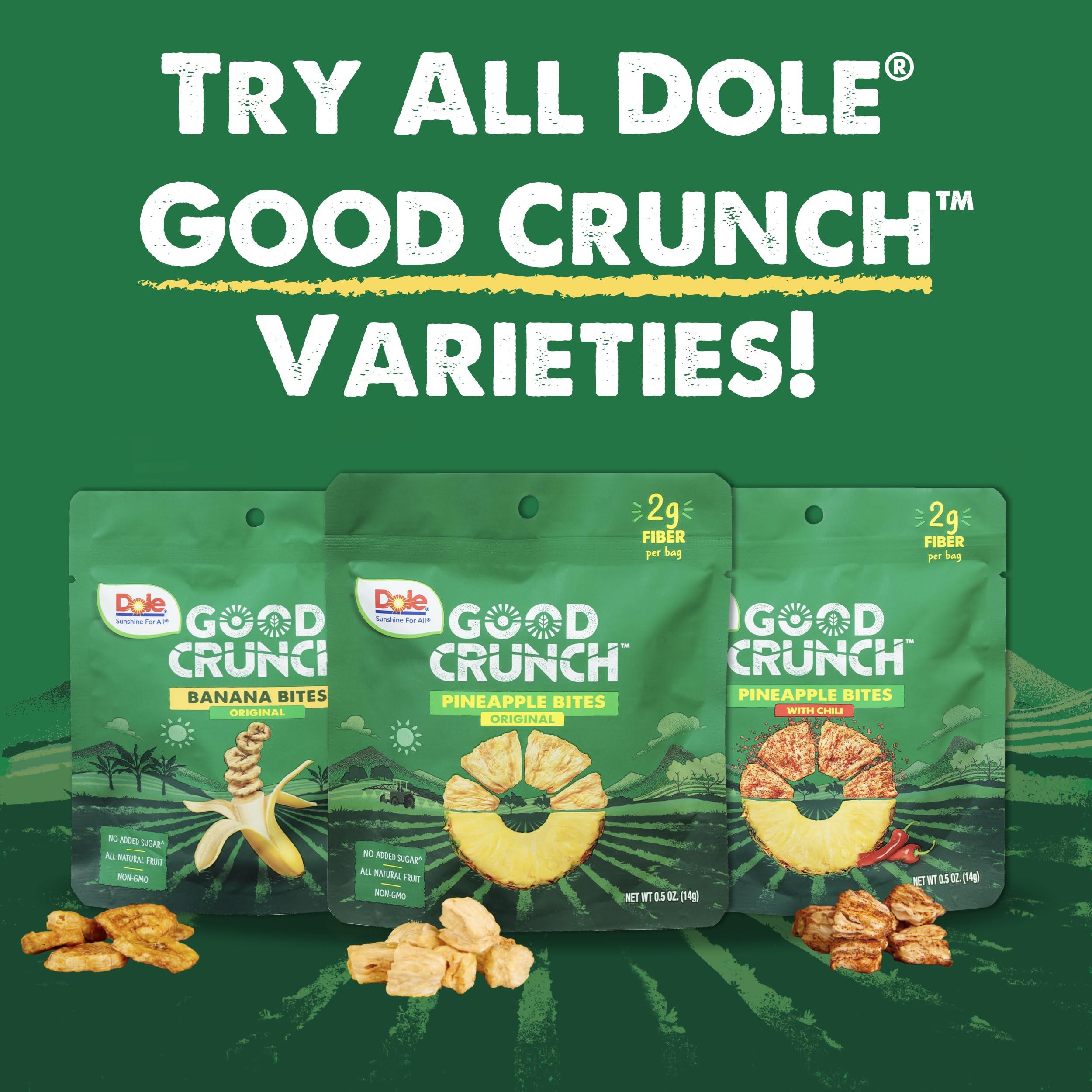 Dole Dole Good Crunch Banana Dried Fruit Bites, Gluten Free & Vegan Snack, 0.7oz Bags (Pack of 12)