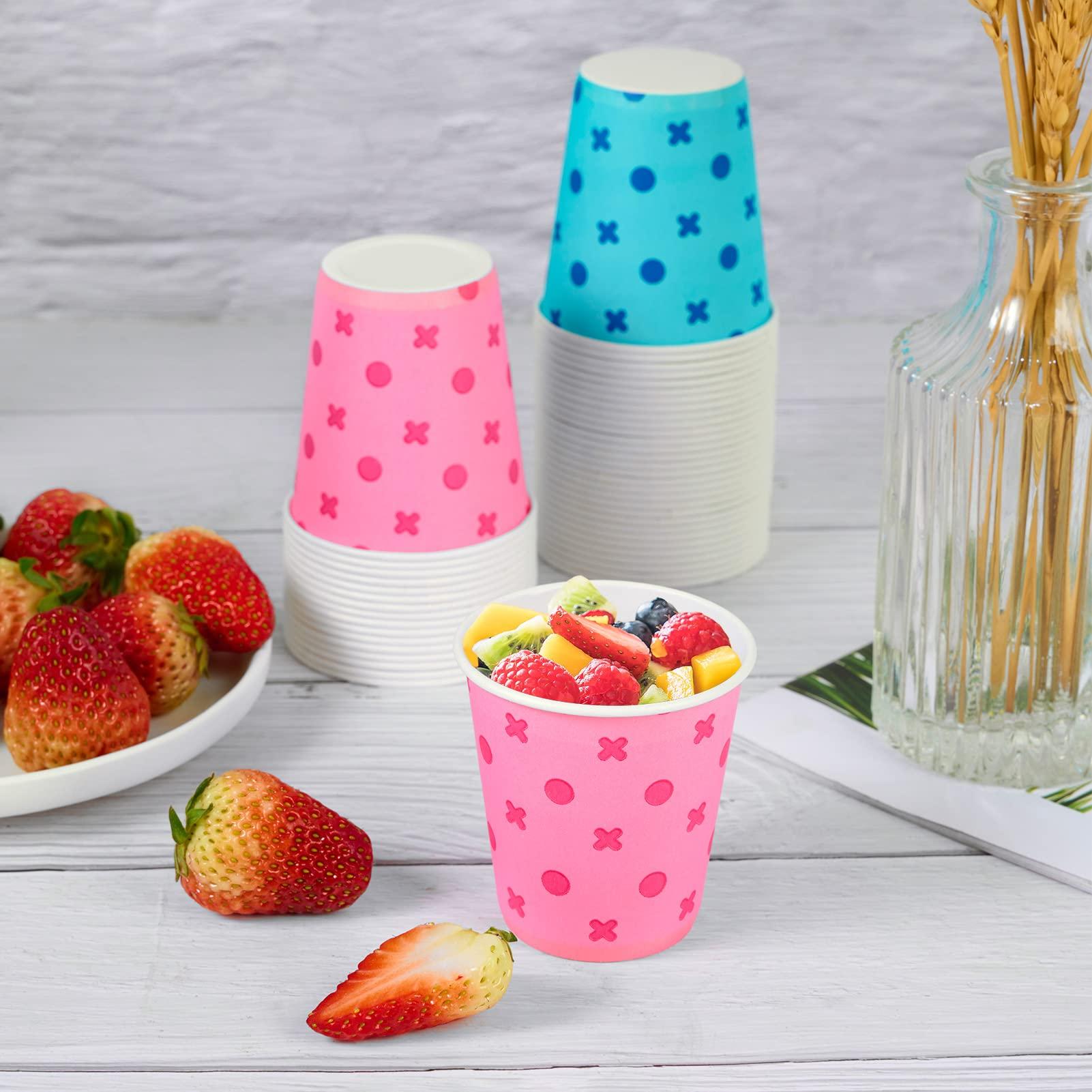 LITOPAK LITOPAK 540 Pack 5 oz Paper Cups, Pink and Blue Disposable Paper Cups, Paper Snack Cups, Water Paper Cups, Small Mouthwash Cups, and Mini Paper Cups for Home, Bathroom, Picnic, Party, and Events.