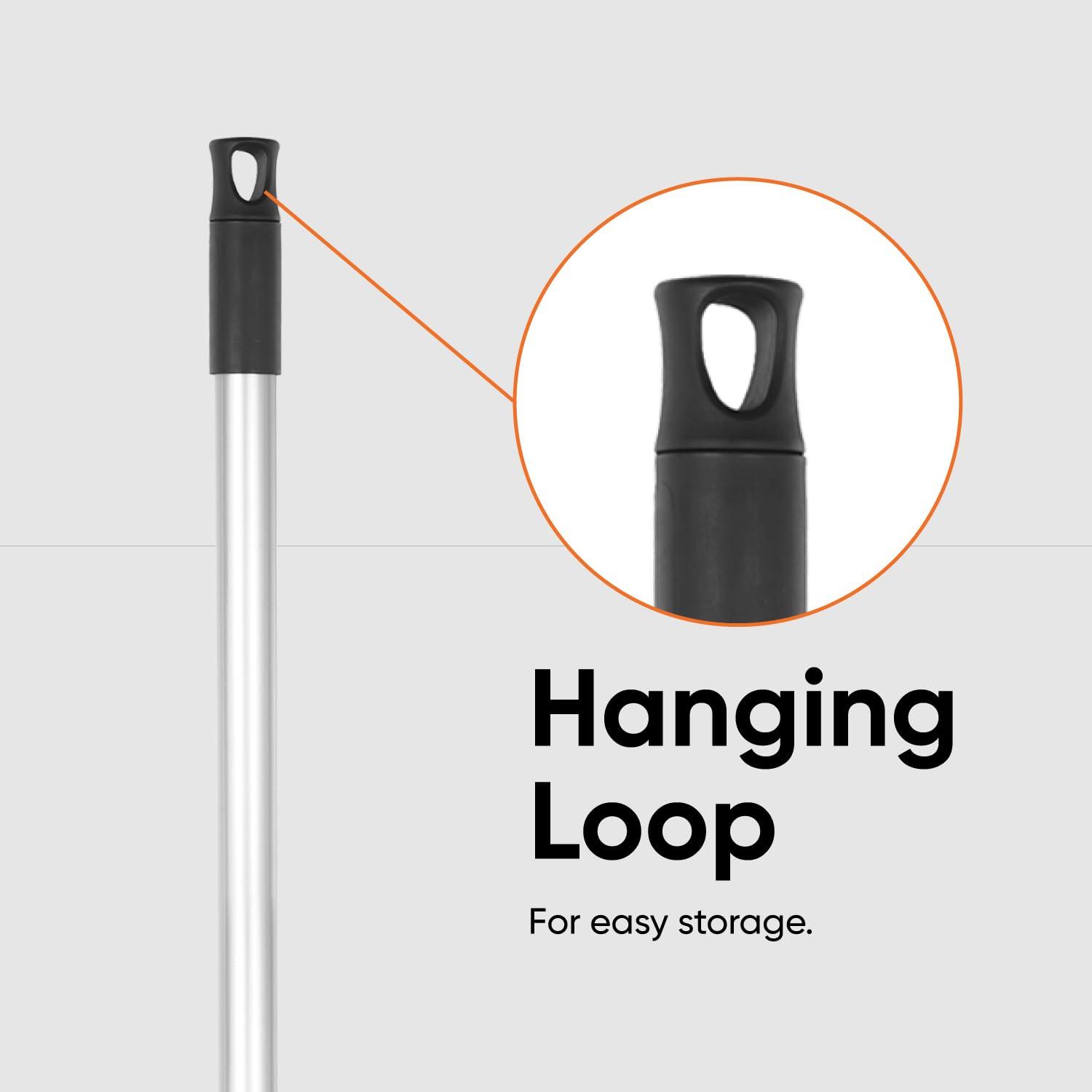 Superio Superio Kitchen Broom Premium Black Tampico Bristles, with Grey Metal 3-Part Handle, Heavy Duty Household Broom - Easy Swiping Dust and Wisp, Home, Kitchen Bedroom, Lobby, Floors and Corners