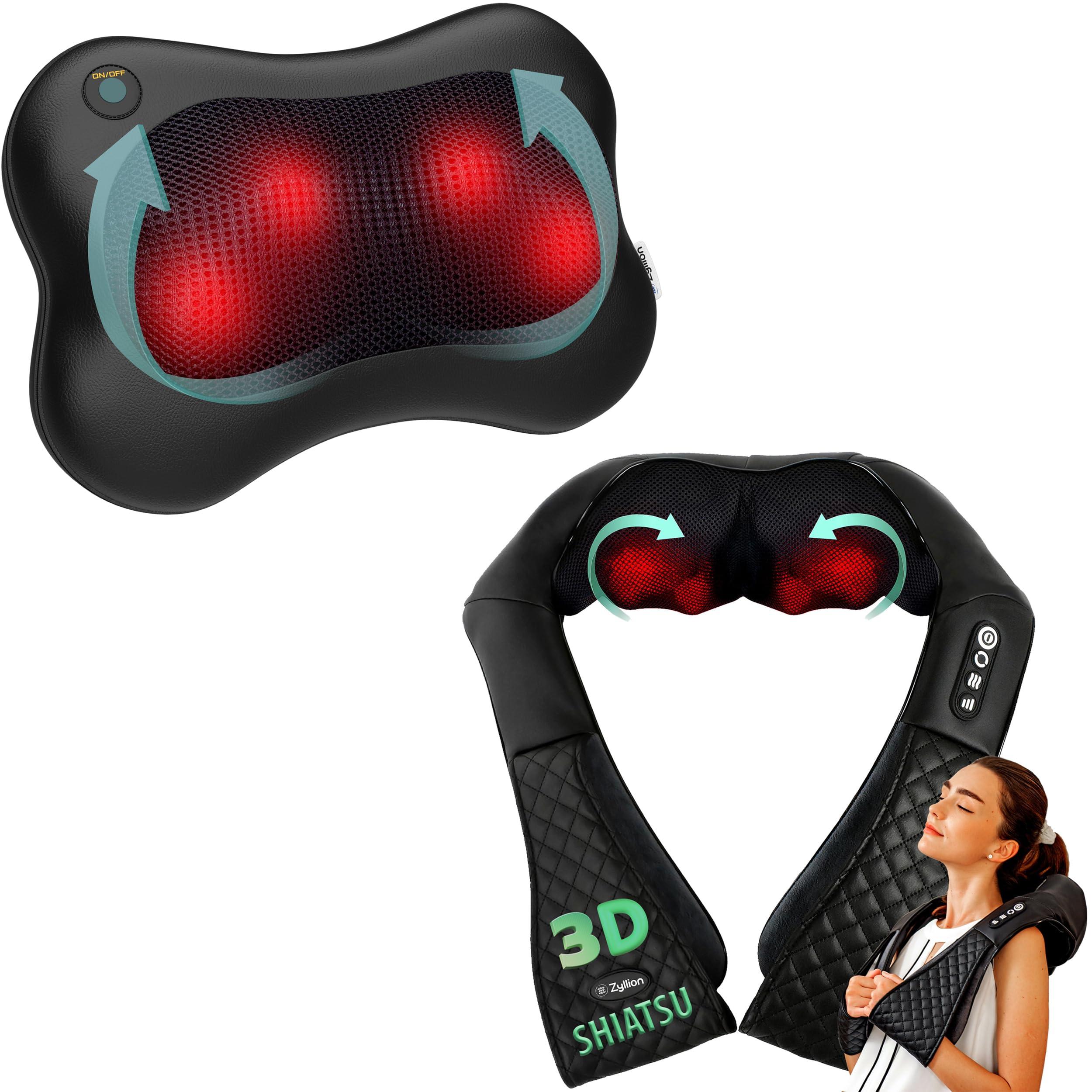 Zyllion Zyllion Shiatsu Back Massager (Black) and Shiatsu Neck Massager (Black) Bundle