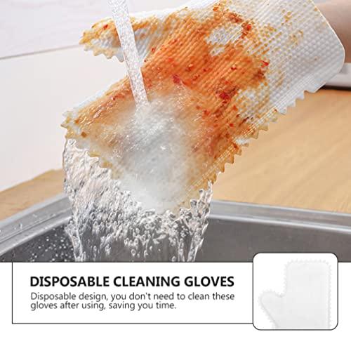 HEMOTON HEMOTON 10pcs Disposable Dust Removal Glove Microfiber Dusting Cloths Glove Non- Woven Cleaning Gloves Washing Paper Towels