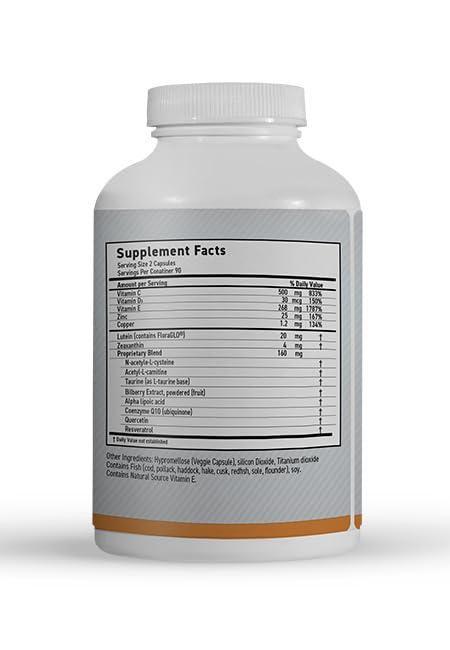 MaxiVision MaxiVision Ocular Formula - AREDS2 - Eye Vitamins & Multivitamin - Lutein and Zeaxanthin (180 Capsules, 1 Bottle)