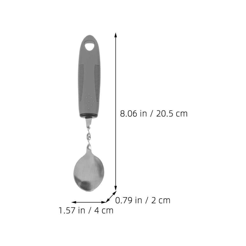 Baluue Adaptive Utensils: 3pcs Non-Weighted Elderly Angled Spoon Disabled Fork Cutter Non Slip Disabled Person Tablewares Built Up Utensils for Hand Elderly