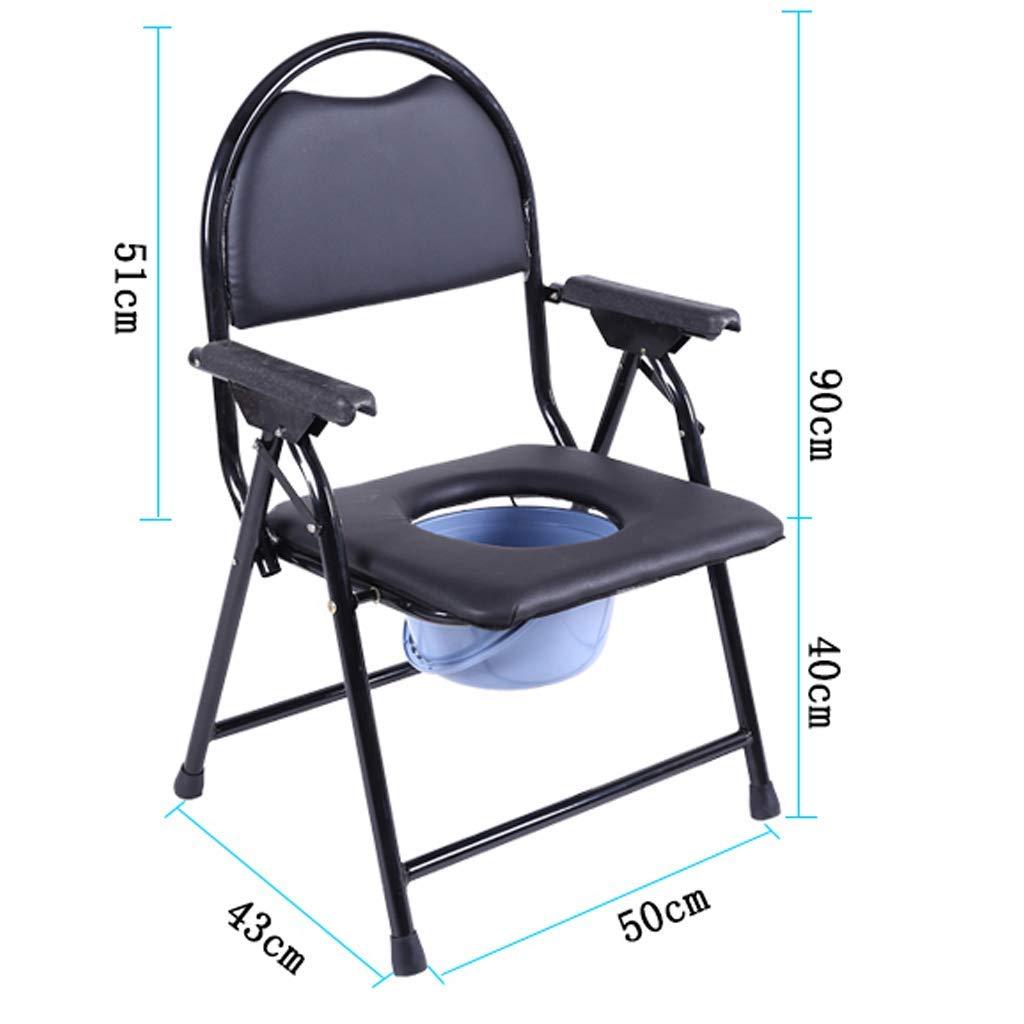 YUSIWOAL Medical Folding Bedside Commode Seat with Commode Bucket and Splash Guard,Portable Commode,Raised Toilet Seat,Toilet Chair for Elderly
