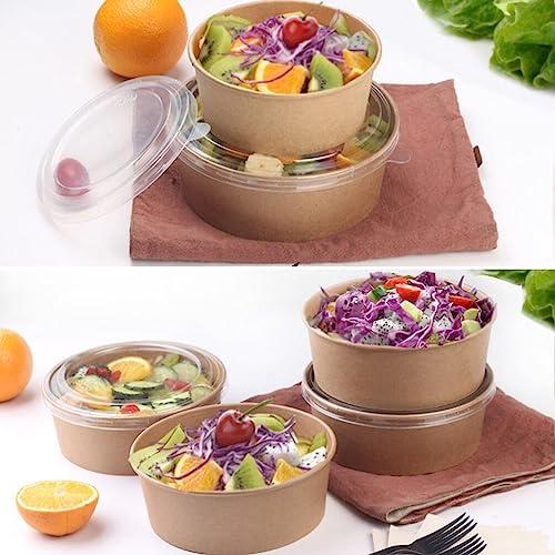 Healeved 20pcs Meal Prep Containers Kraft Paper Bowls