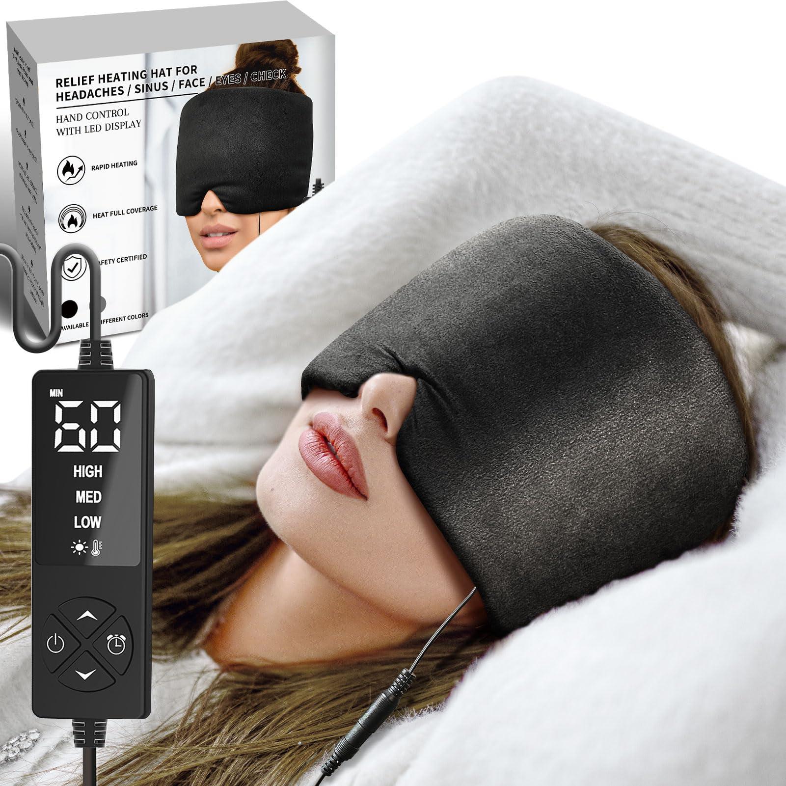 sticro sticro Extra Large Moist Heat Sinus Relief Mask, Reusable Warm Compress Heated Eye Mask Face Heating pad Eye Pillow for Sinus Pressure Relief, Dry Eyes, Migraine, Tension, Stress, Headache(Large)